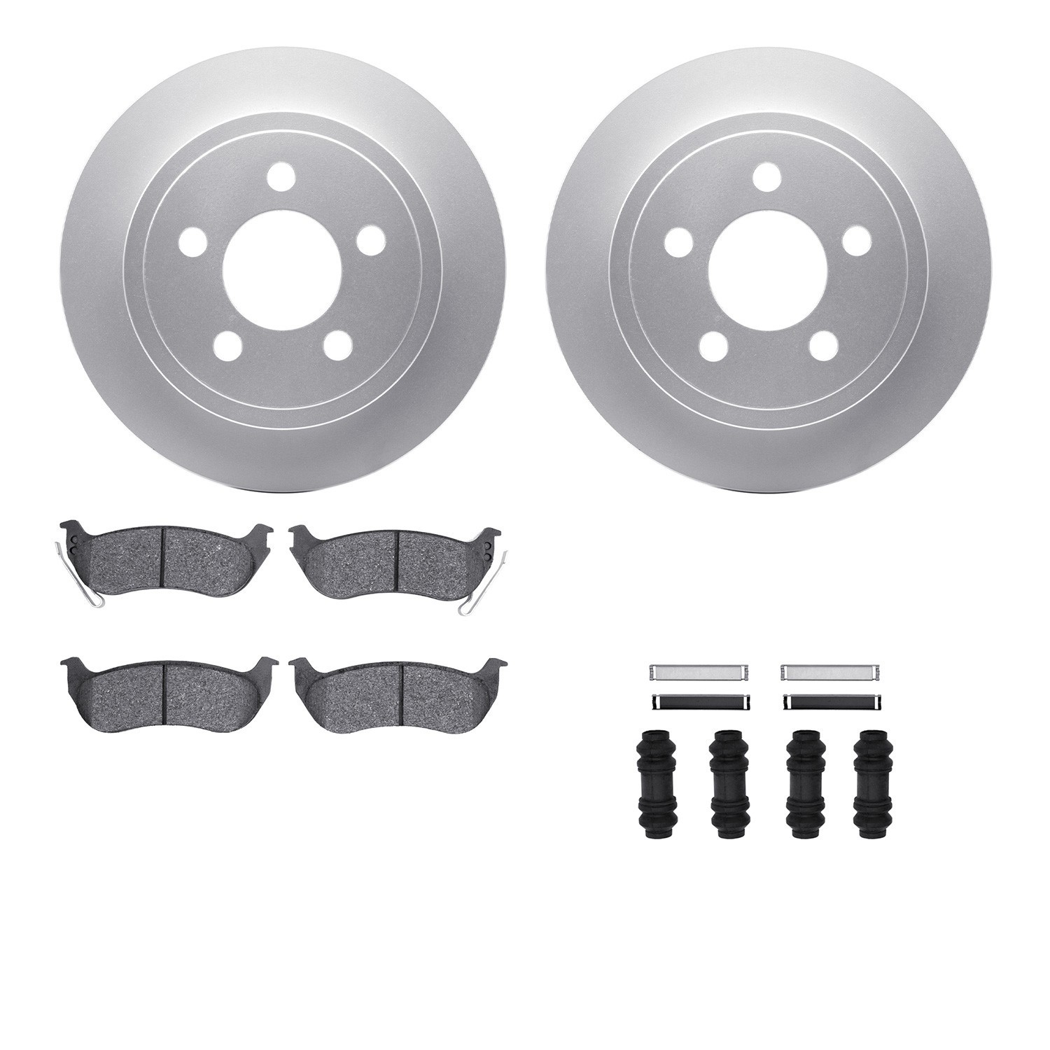 DYN 4512-42084 DFC GEOSPEC Coated Rotors with 5000 Brake Pads - Ceramic and Hardware