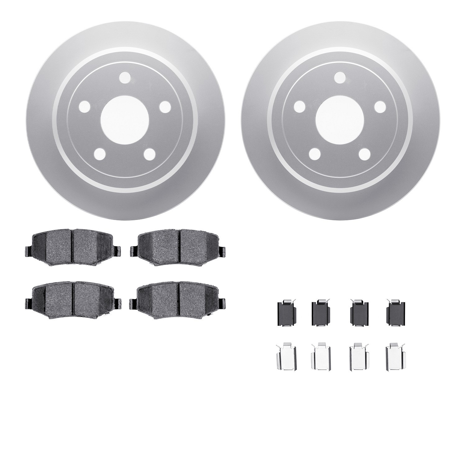 DYN 4512-42085 DFC GEOSPEC Coated Rotors with 5000 Brake Pads - Ceramic and Hardware