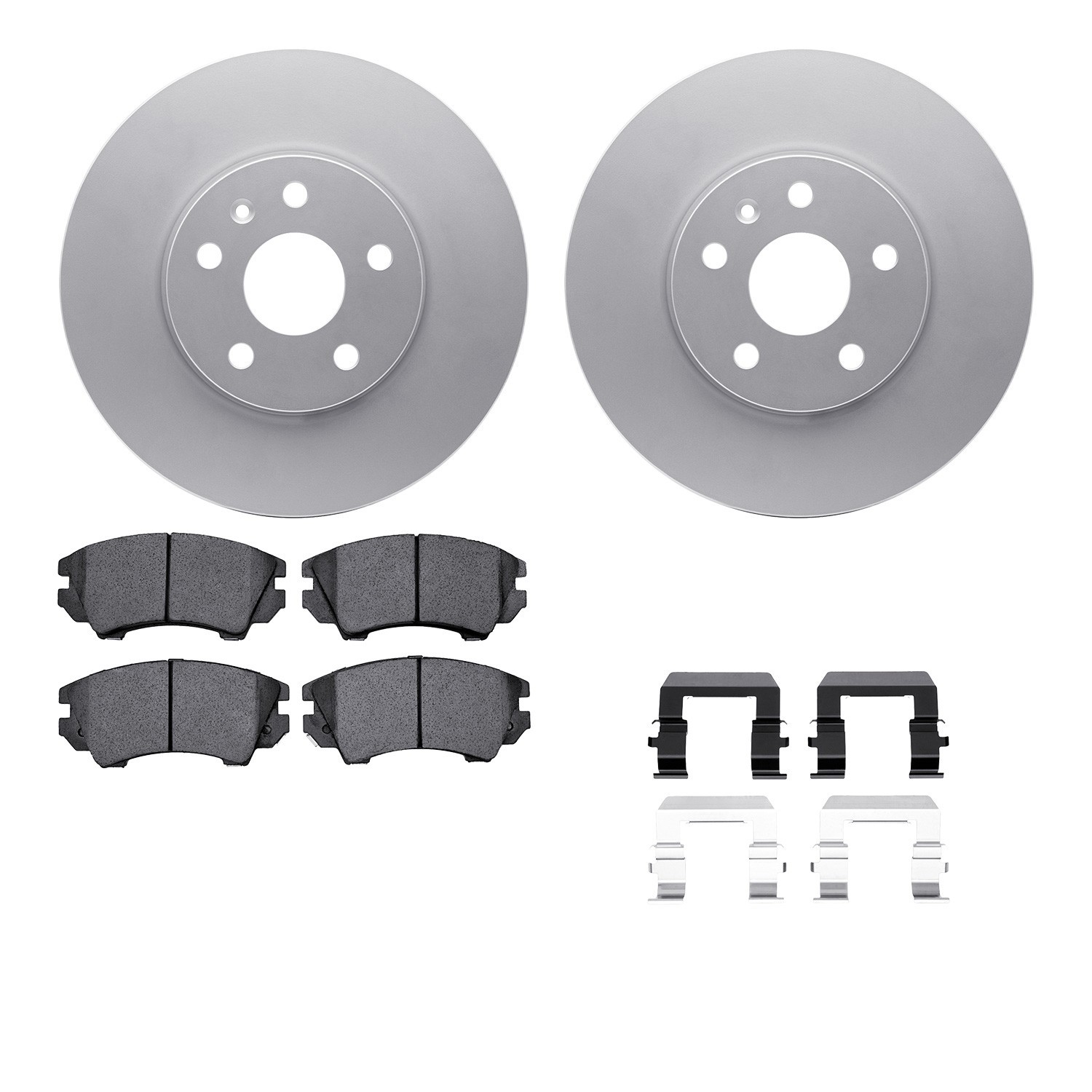DYN 4512-45054 DFC GEOSPEC Coated Rotors with 5000 Brake Pads - Ceramic and Hardware