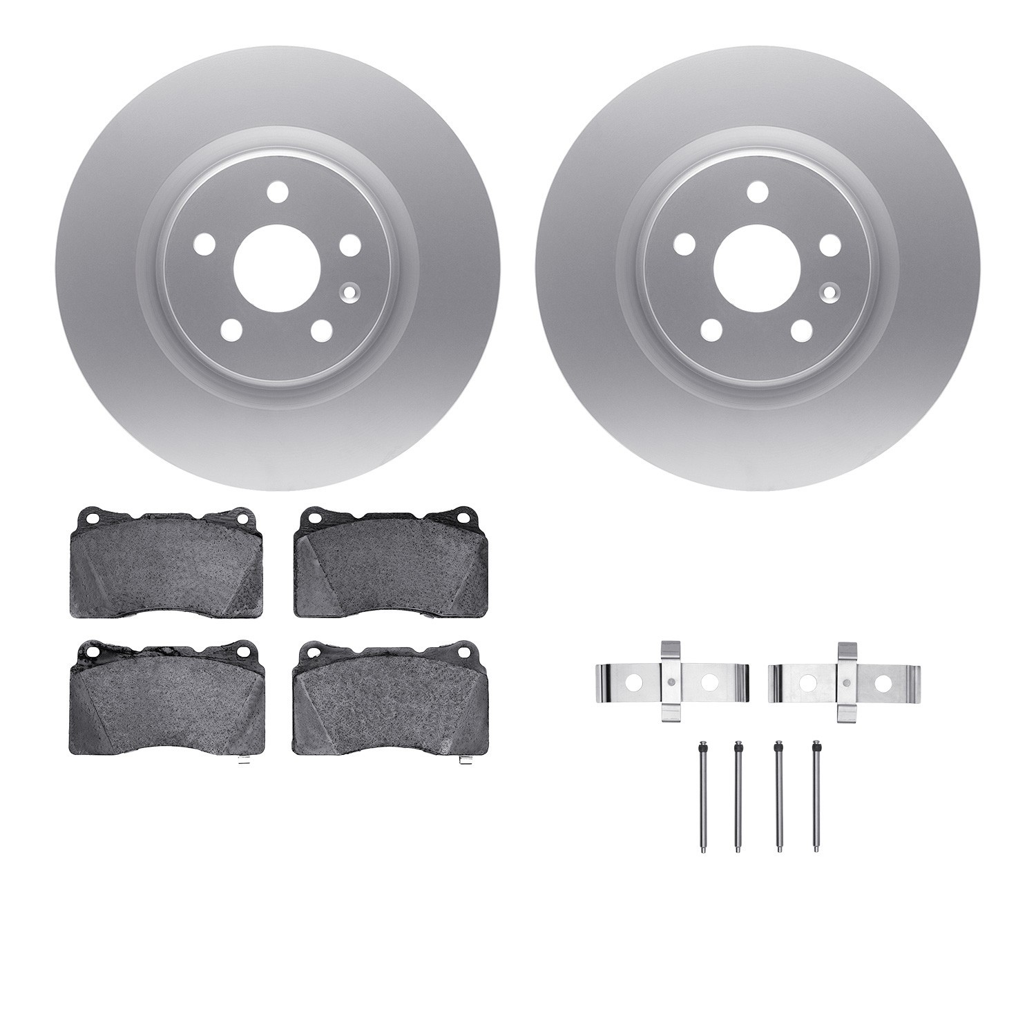 DYN 4512-45057 DFC GEOSPEC Coated Rotors with 5000 Brake Pads - Ceramic and Hardware