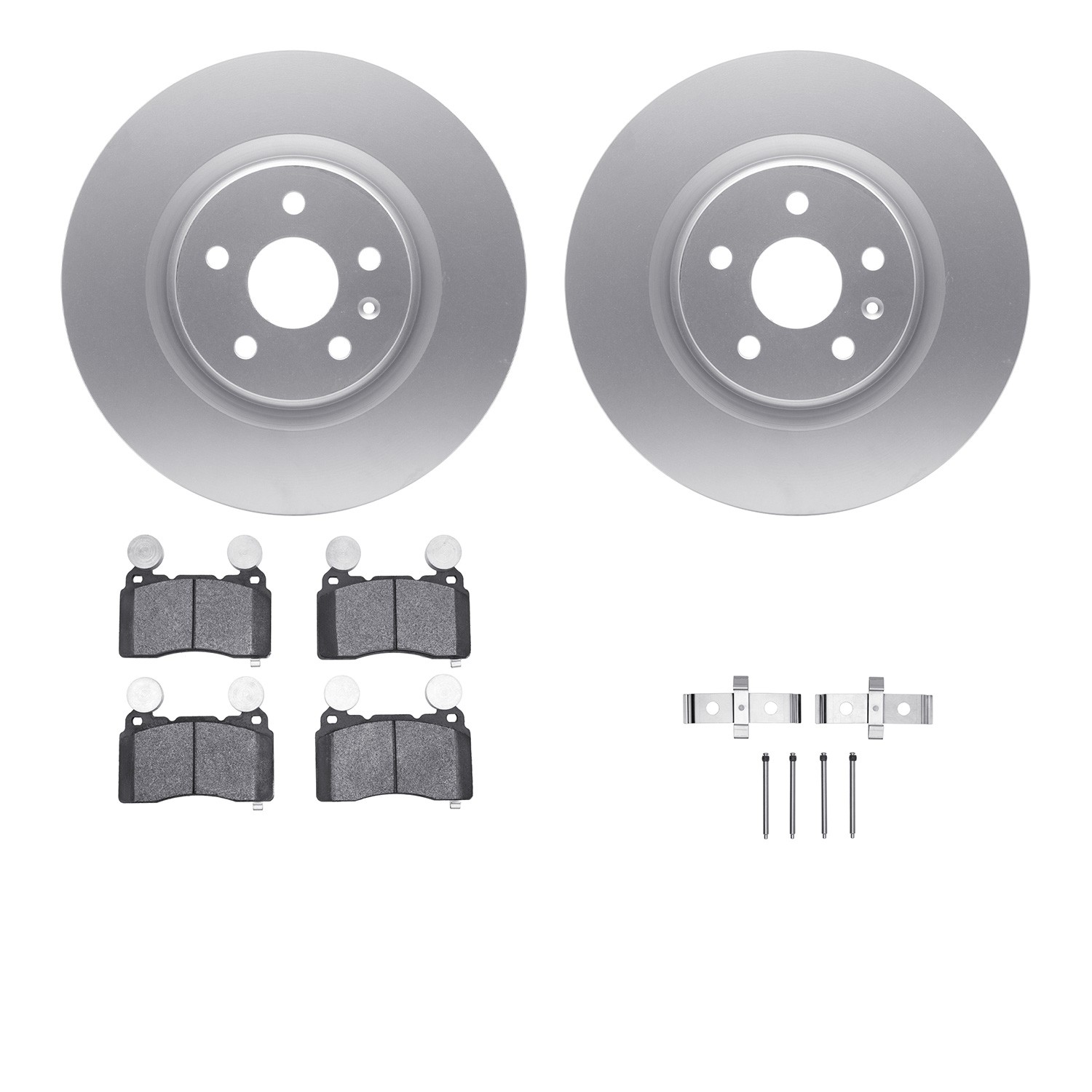 DYN 4512-45059 DFC GEOSPEC Coated Rotors with 5000 Brake Pads - Ceramic and Hardware