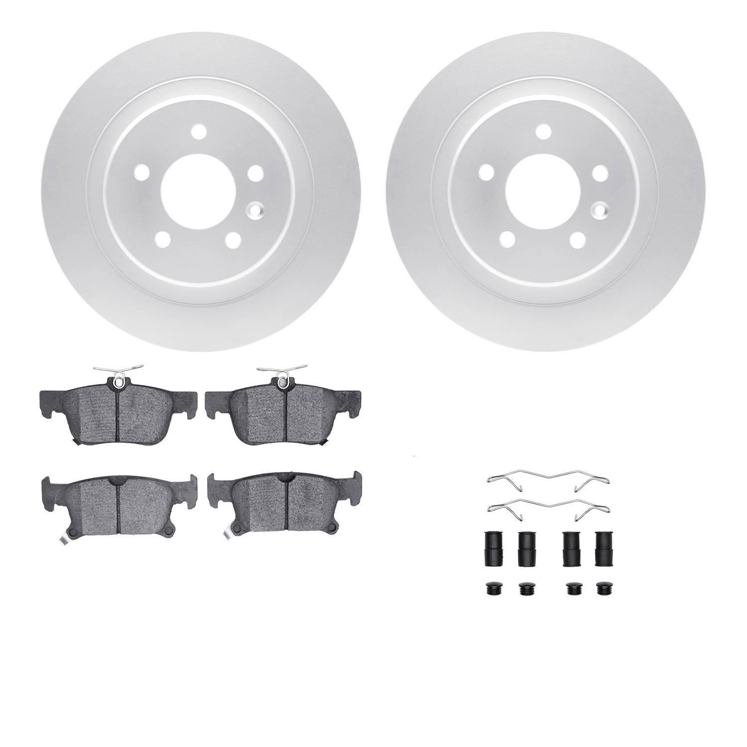 DYN 4512-45069 DFC GEOSPEC Coated Rotors with 5000 Brake Pads - Ceramic and Hardware