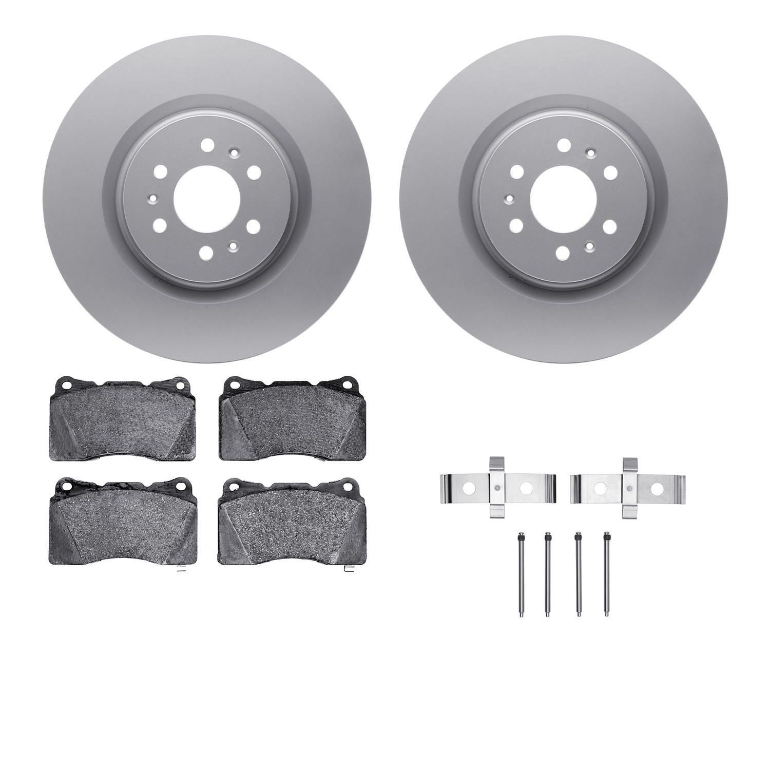 DYN 4512-46069 DFC GEOSPEC Coated Rotors with 5000 Brake Pads - Ceramic and Hardware