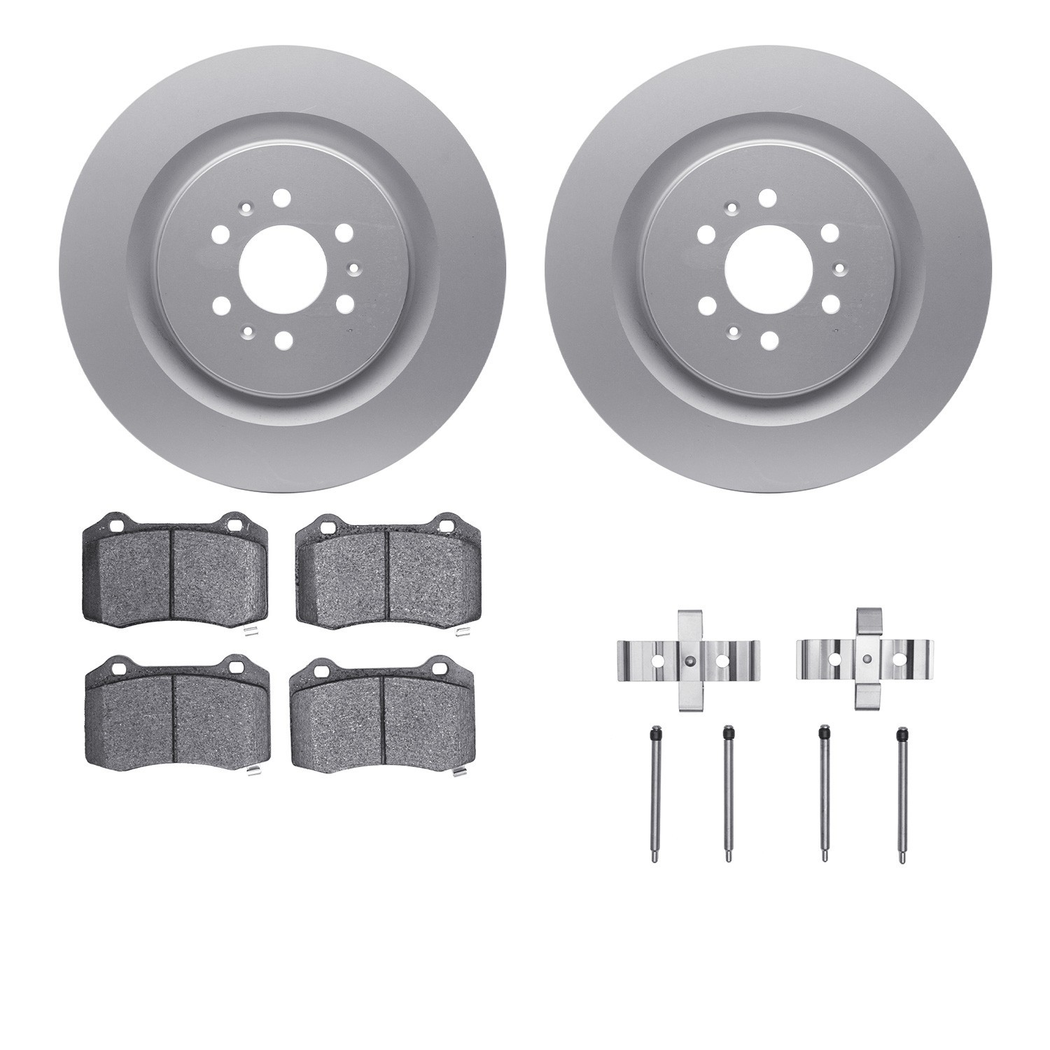 DYN 4512-46073 DFC GEOSPEC Coated Rotors with 5000 Brake Pads - Ceramic and Hardware
