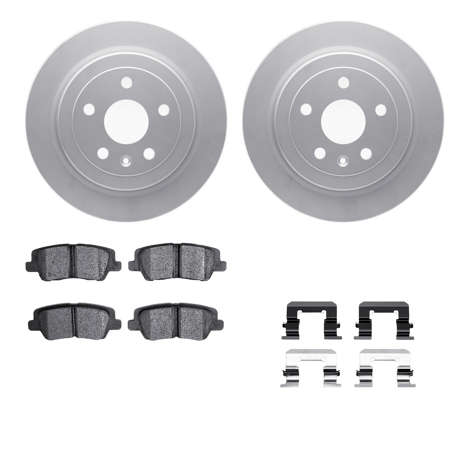 DYN 4512-46094 DFC GEOSPEC Coated Rotors with 5000 Brake Pads - Ceramic and Hardware