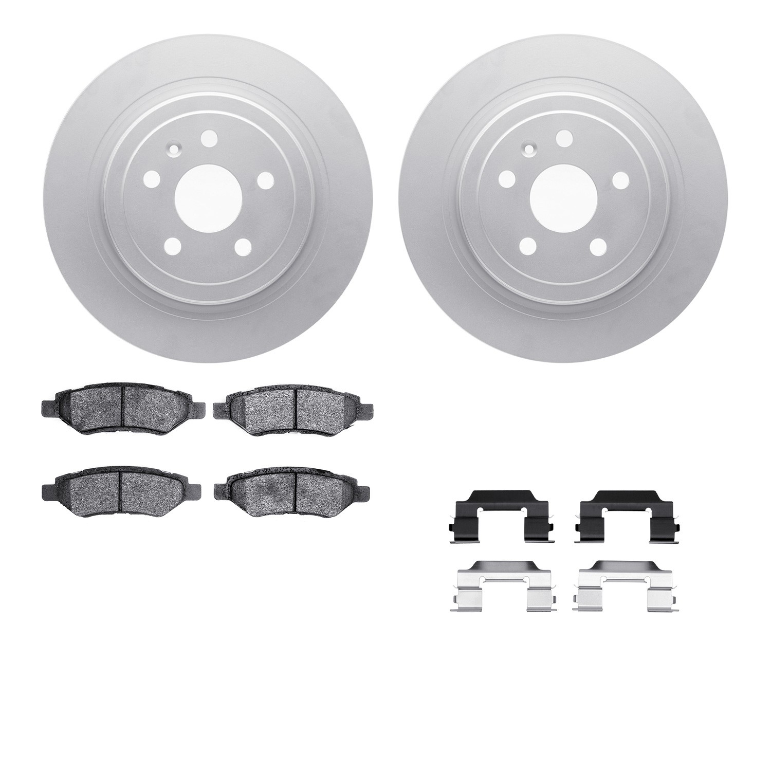DYN 4512-46097 DFC GEOSPEC Coated Rotors with 5000 Brake Pads - Ceramic and Hardware