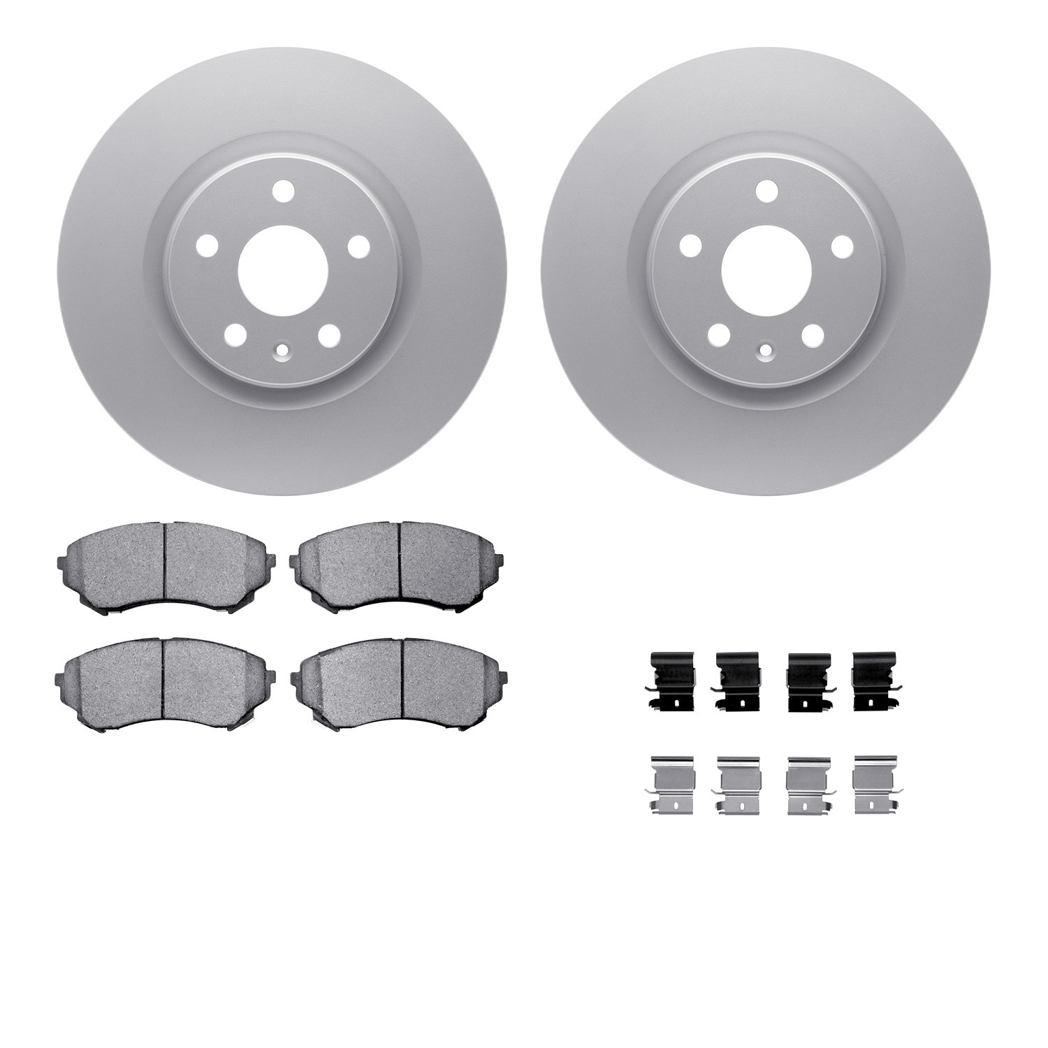 DYN 4512-46098 DFC GEOSPEC Coated Rotors with 5000 Brake Pads - Ceramic and Hardware