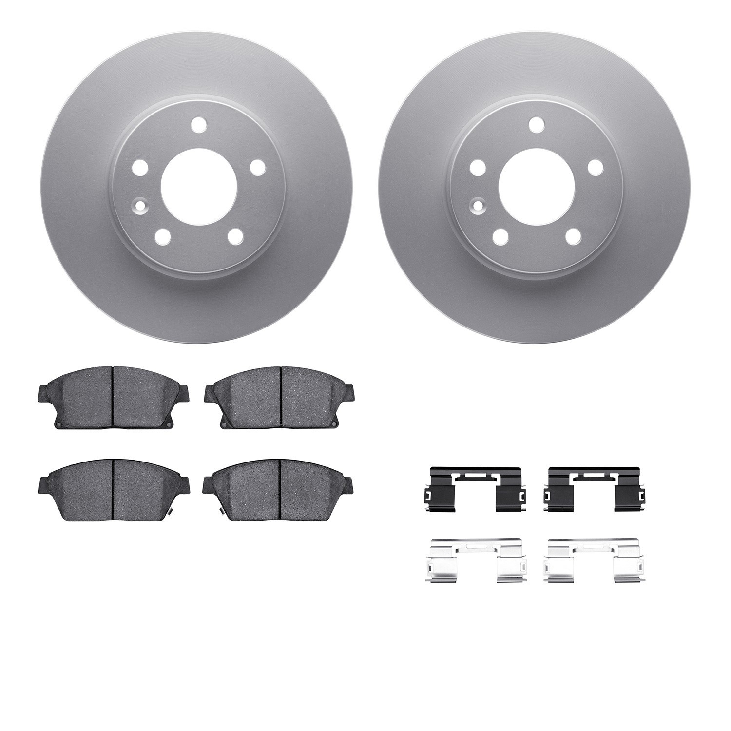 DYN 4512-46106 DFC GEOSPEC Coated Rotors with 5000 Brake Pads - Ceramic and Hardware