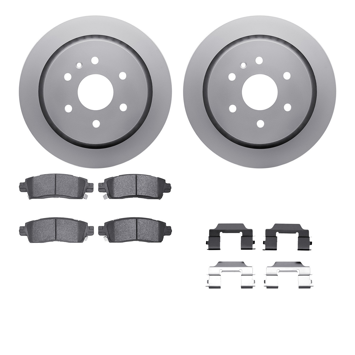 DYN 4512-46108 DFC GEOSPEC Coated Rotors with 5000 Brake Pads - Ceramic and Hardware