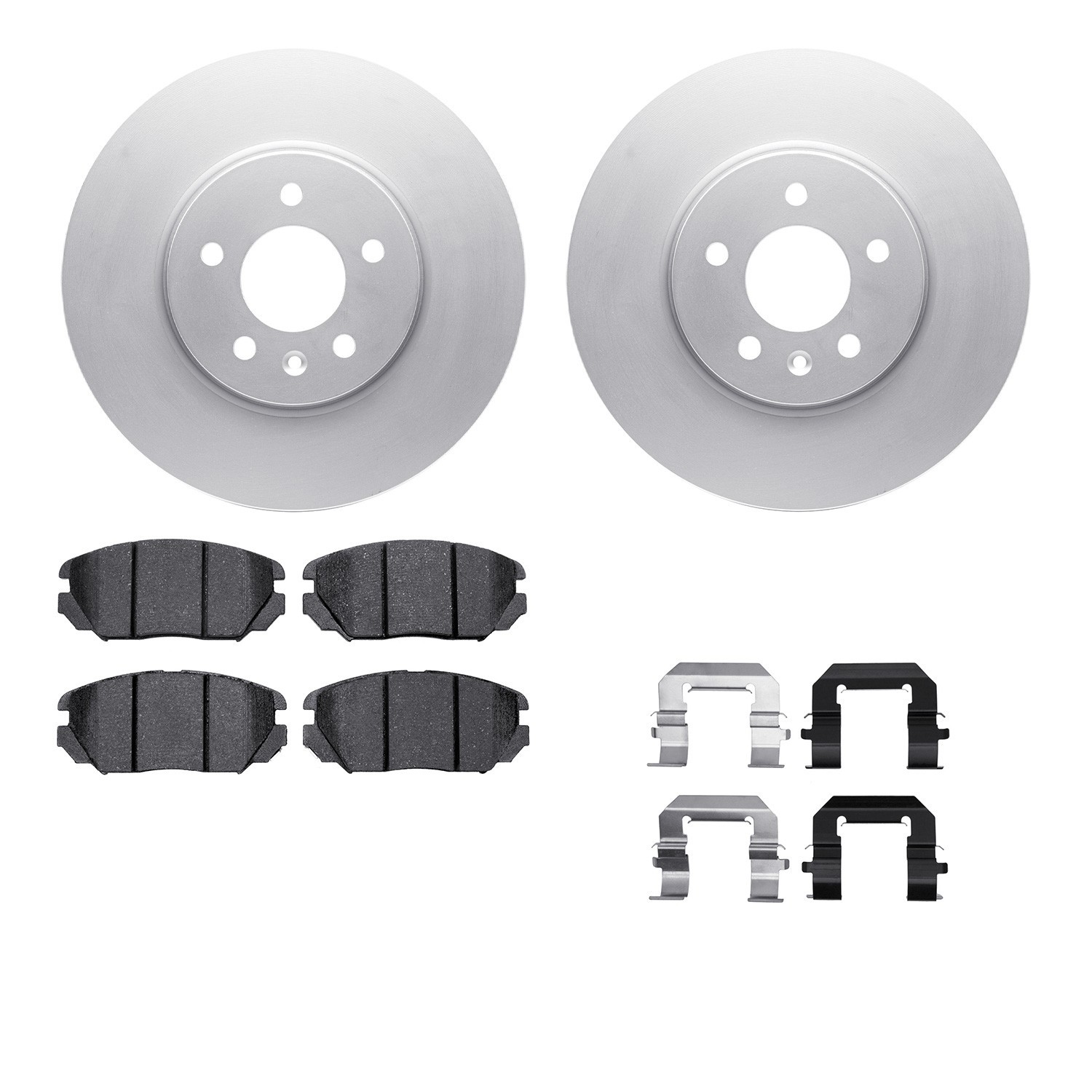DYN-4512-46123 DFC GEOSPEC Coated Rotors with 5000 Brake Pads - Ceramic and Hardware