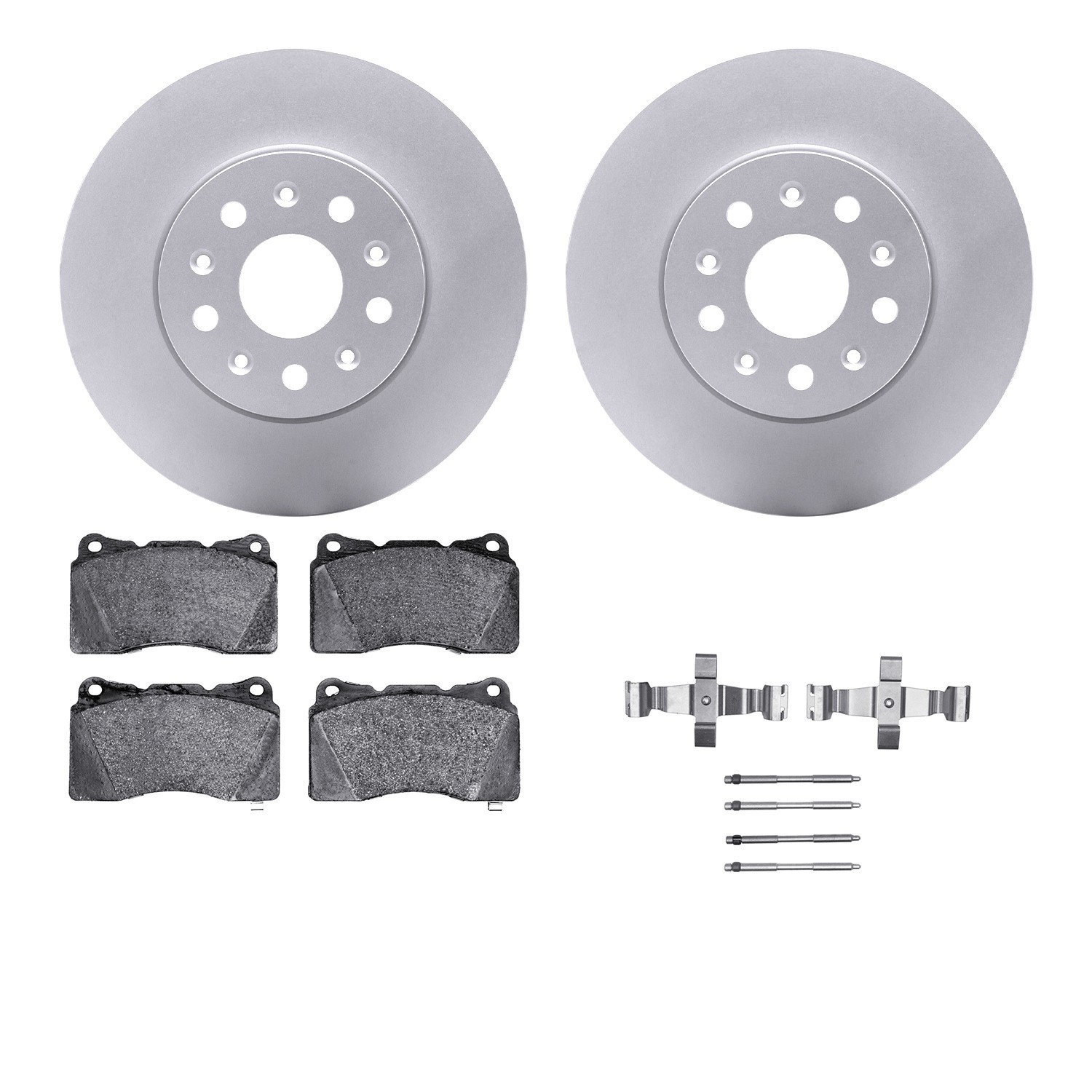 DYN 4512-46124 DFC GEOSPEC Coated Rotors with 5000 Brake Pads - Ceramic and Hardware