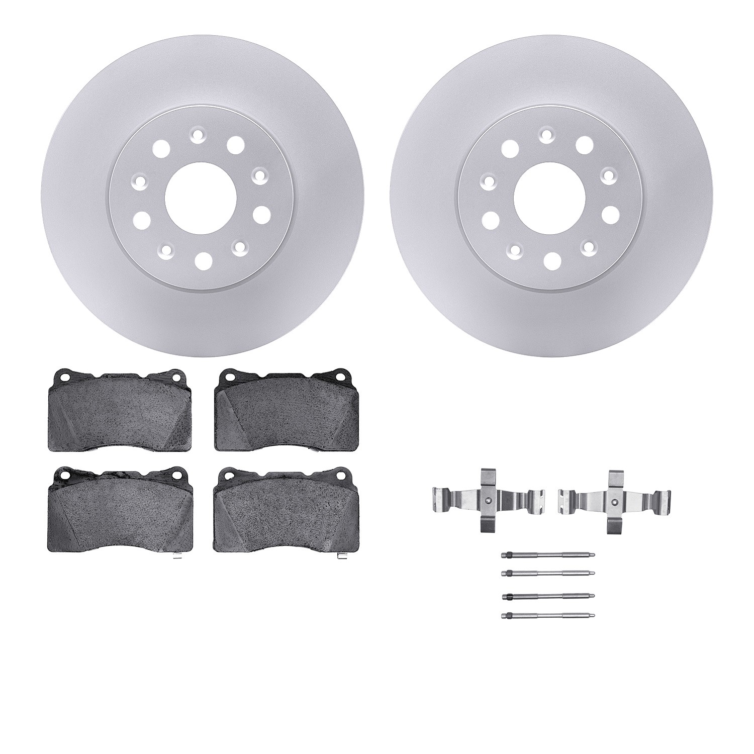 DYN 4512-46125 DFC GEOSPEC Coated Rotors with 5000 Brake Pads - Ceramic and Hardware