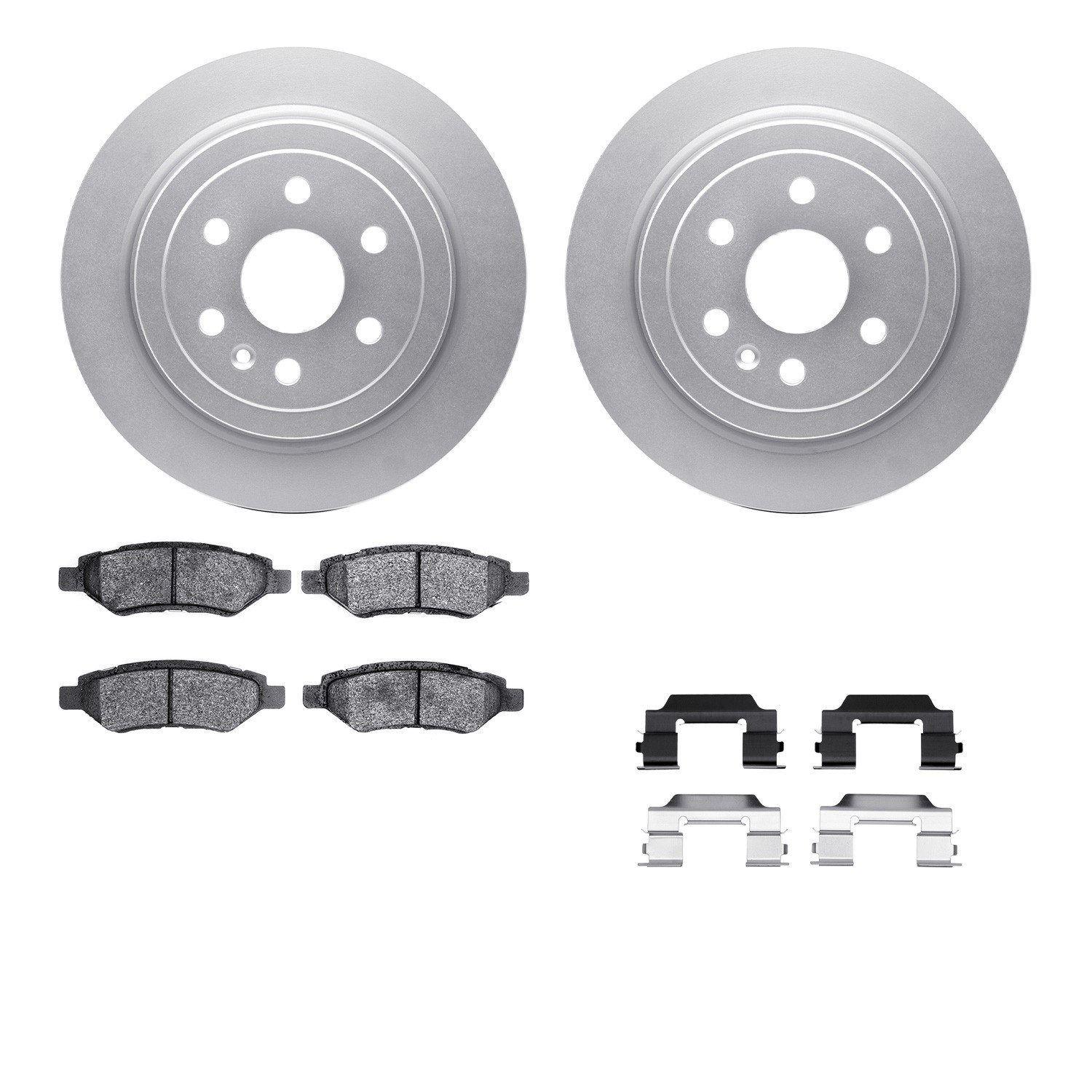 DYN 4512-46145 DFC GEOSPEC Coated Rotors with 5000 Brake Pads - Ceramic and Hardware