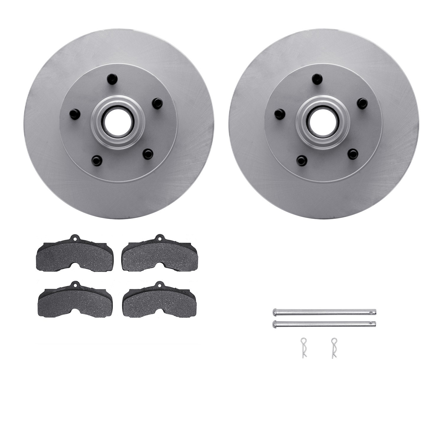DYN 4512-47060 DFC GEOSPEC Coated Rotors with 5000 Brake Pads - Ceramic and Hardware
