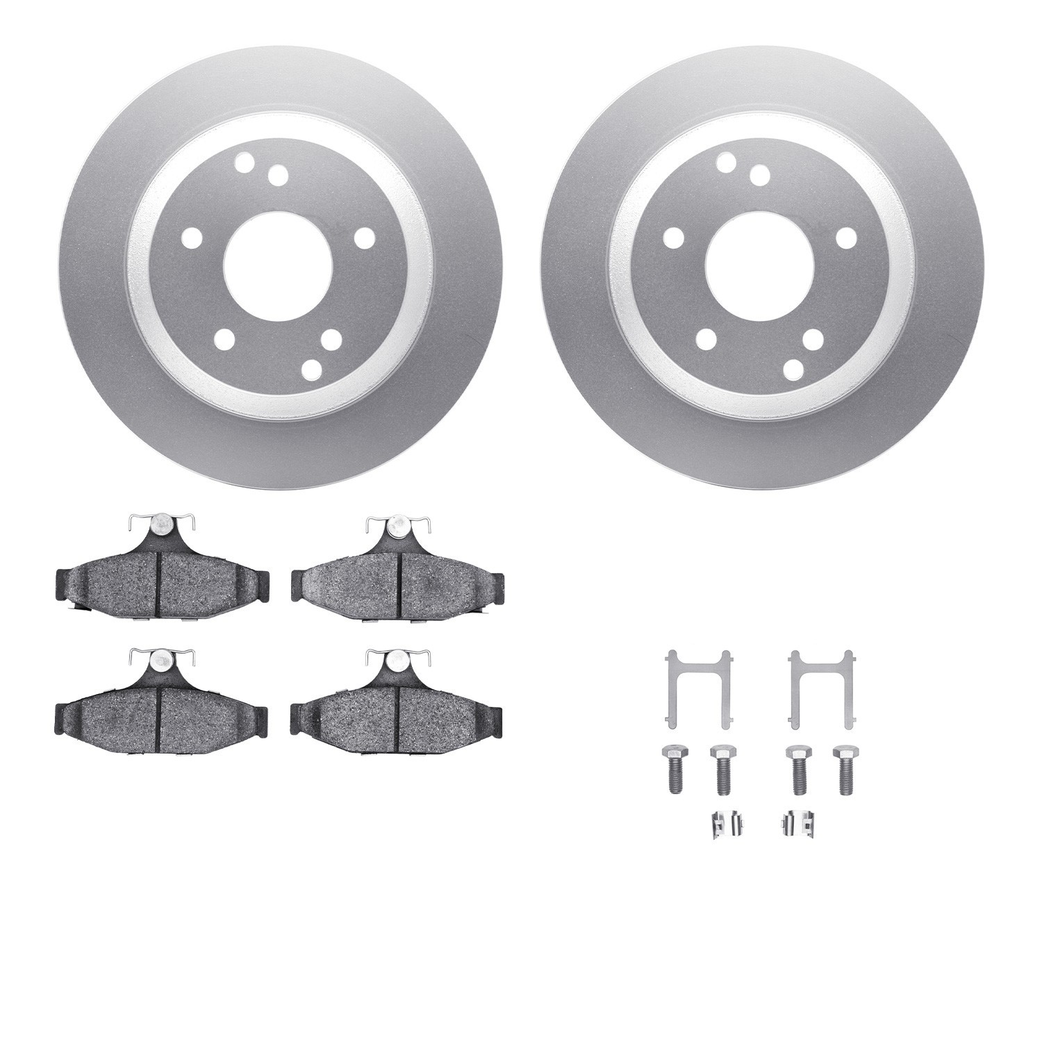 DYN 4512-47066 DFC GEOSPEC Coated Rotors with 5000 Brake Pads - Ceramic and Hardware
