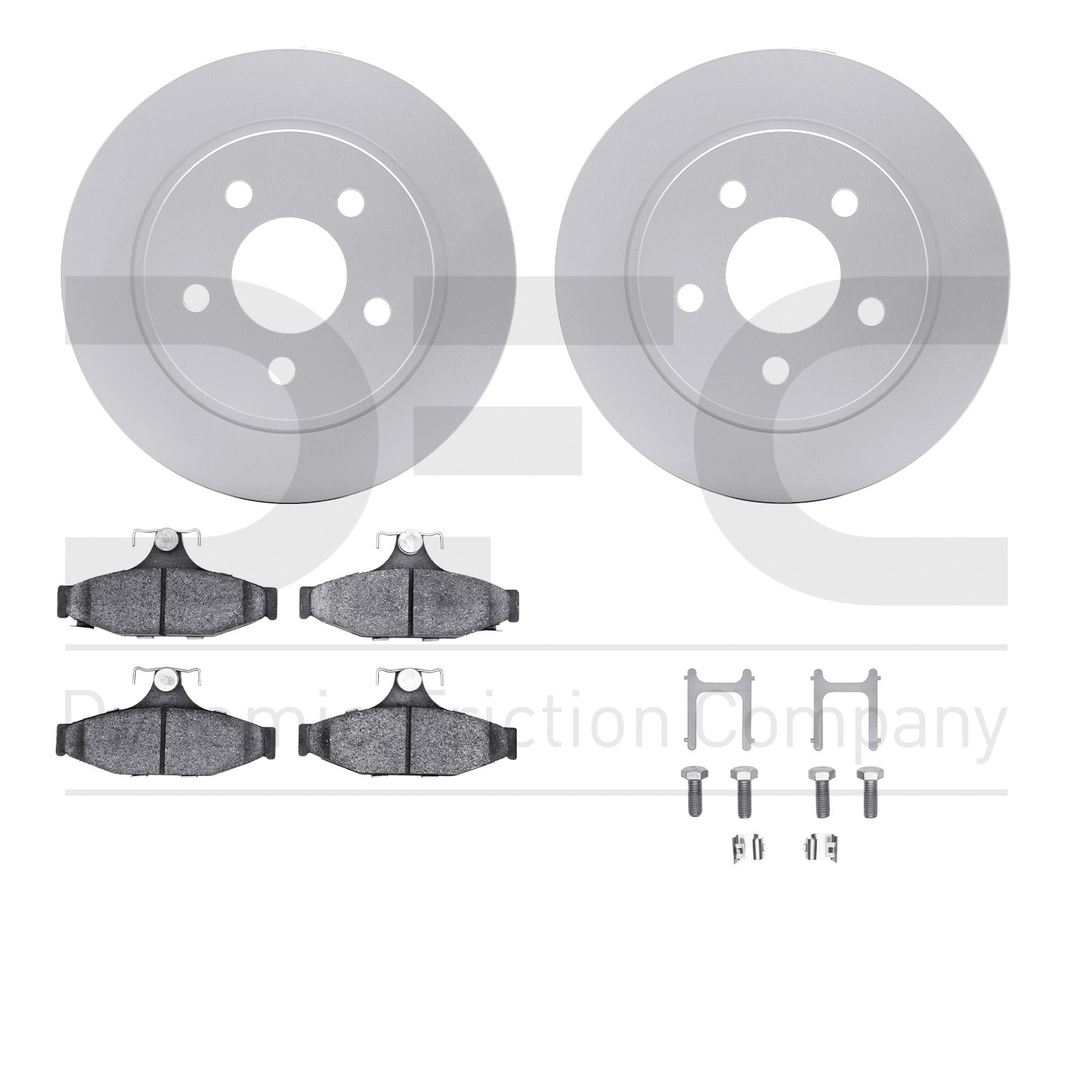DYN 4512-47067 DFC GEOSPEC Coated Rotors with 5000 Brake Pads - Ceramic and Hardware