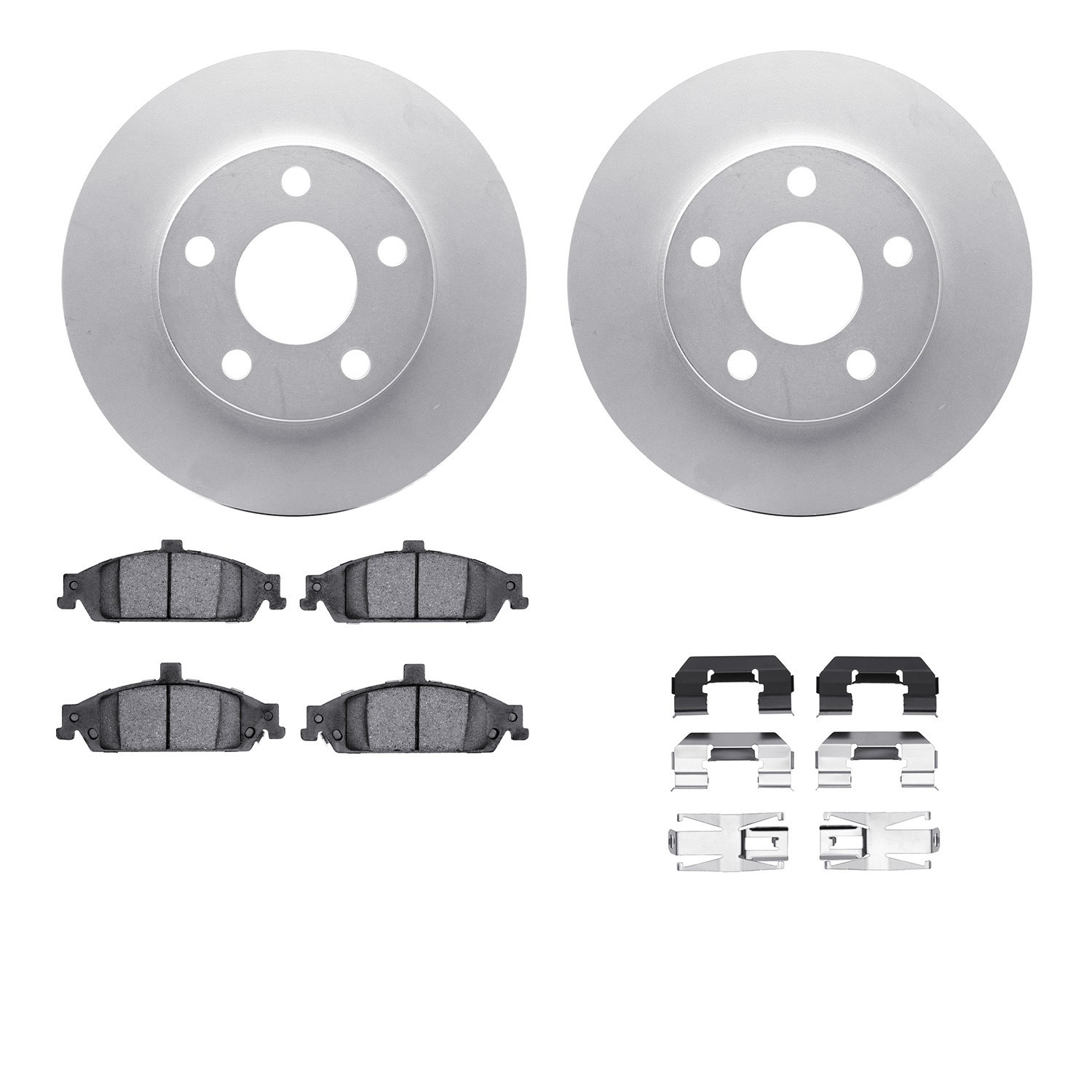 DYN 4512-47072 DFC GEOSPEC Coated Rotors with 5000 Brake Pads - Ceramic and Hardware