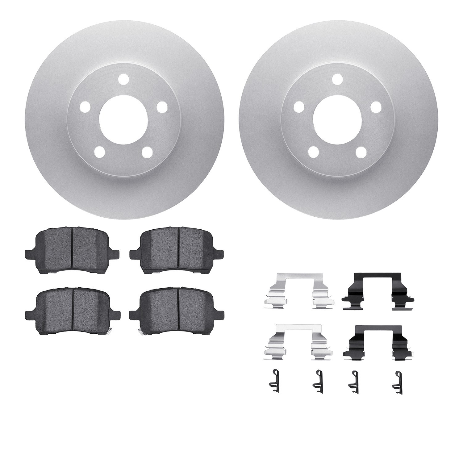 DYN 4512-47076 DFC GEOSPEC Coated Rotors with 5000 Brake Pads - Ceramic and Hardware