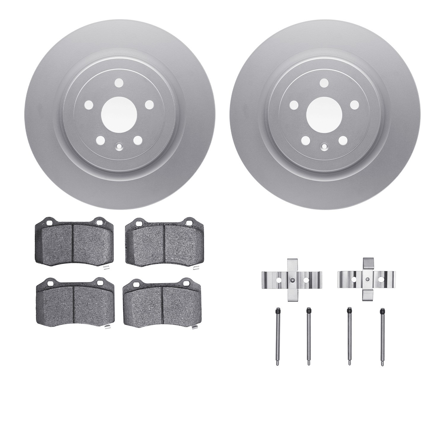 DYN 4512-47087 DFC GEOSPEC Coated Rotors with 5000 Brake Pads - Ceramic and Hardware