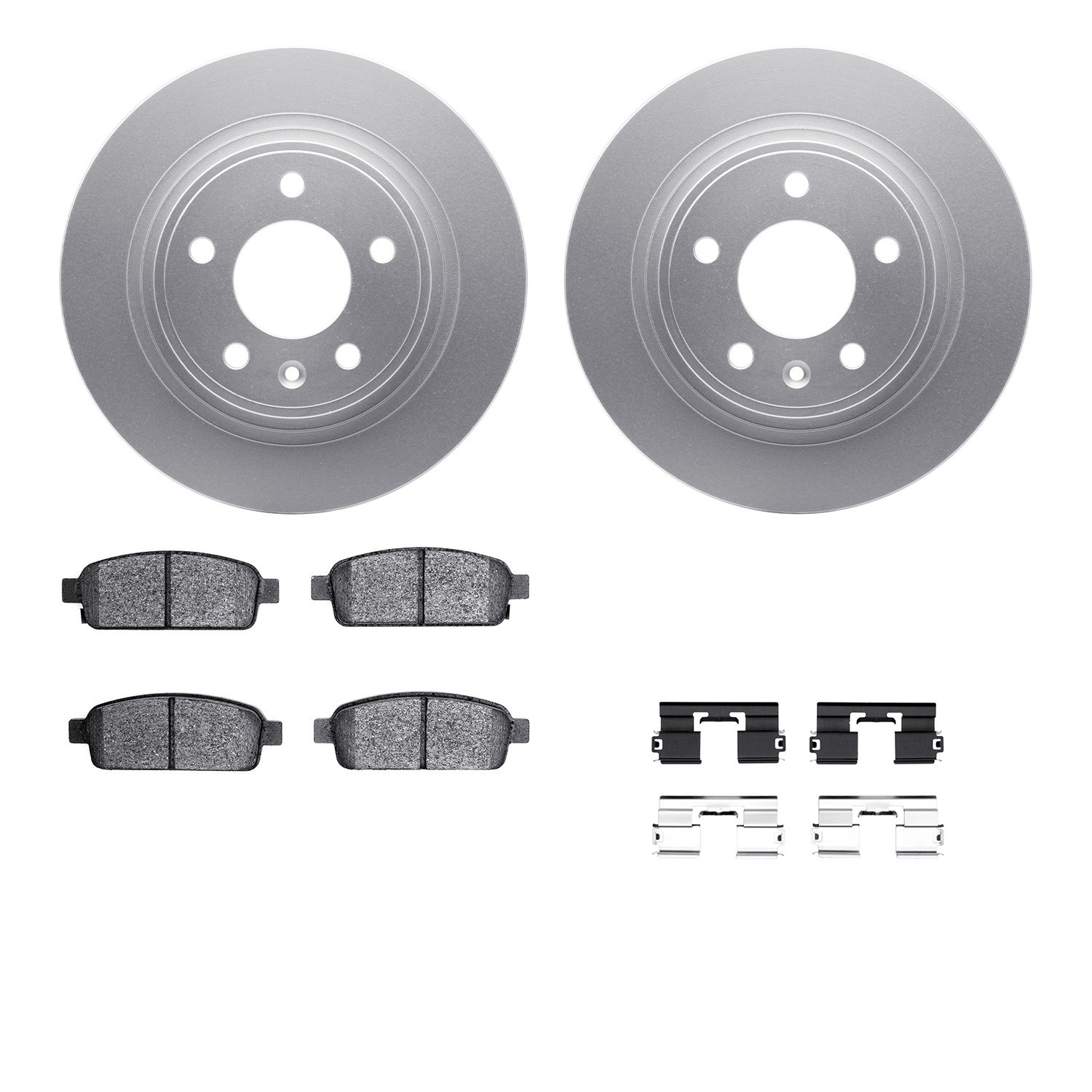 DYN 4512-47091 DFC GEOSPEC Coated Rotors with 5000 Brake Pads - Ceramic and Hardware