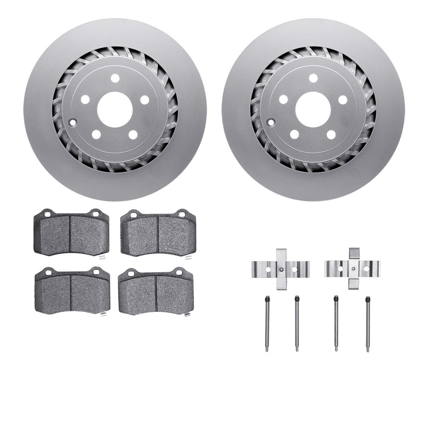DYN 4512-47099 DFC GEOSPEC Coated Rotors with 5000 Brake Pads - Ceramic and Hardware