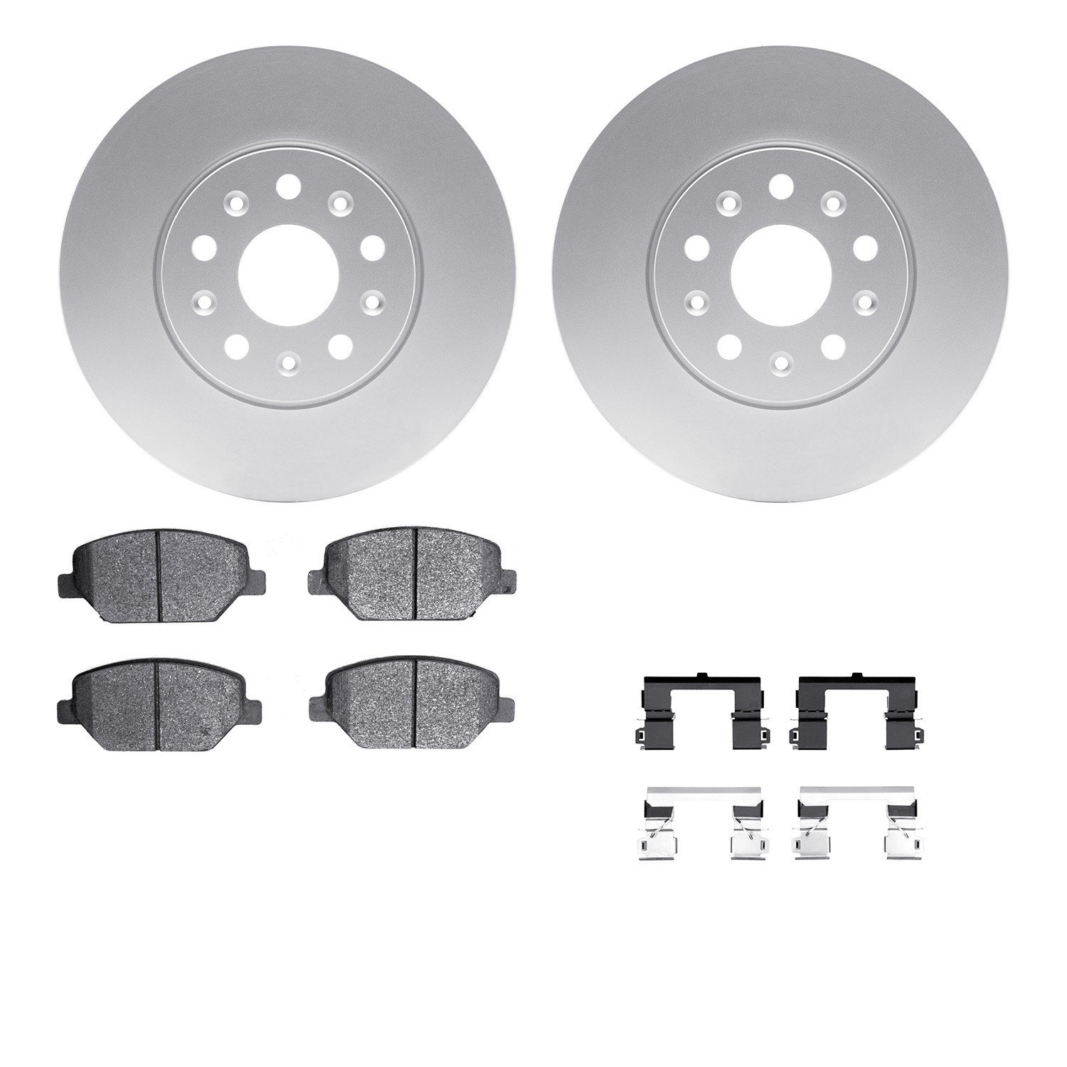 DYN 4512-47101 DFC GEOSPEC Coated Rotors with 5000 Brake Pads - Ceramic and Hardware