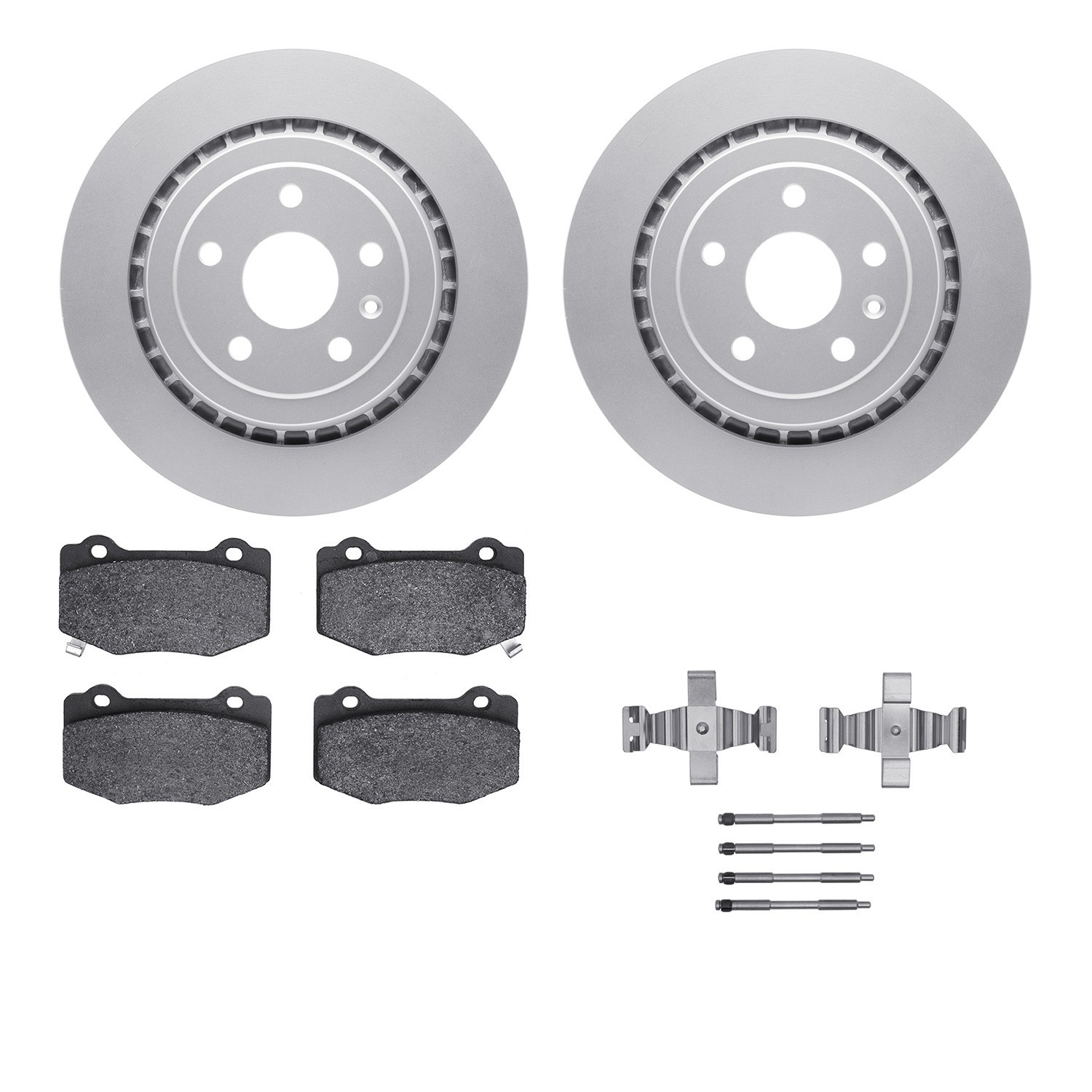 DYN 4512-47117 DFC GEOSPEC Coated Rotors with 5000 Brake Pads - Ceramic and Hardware