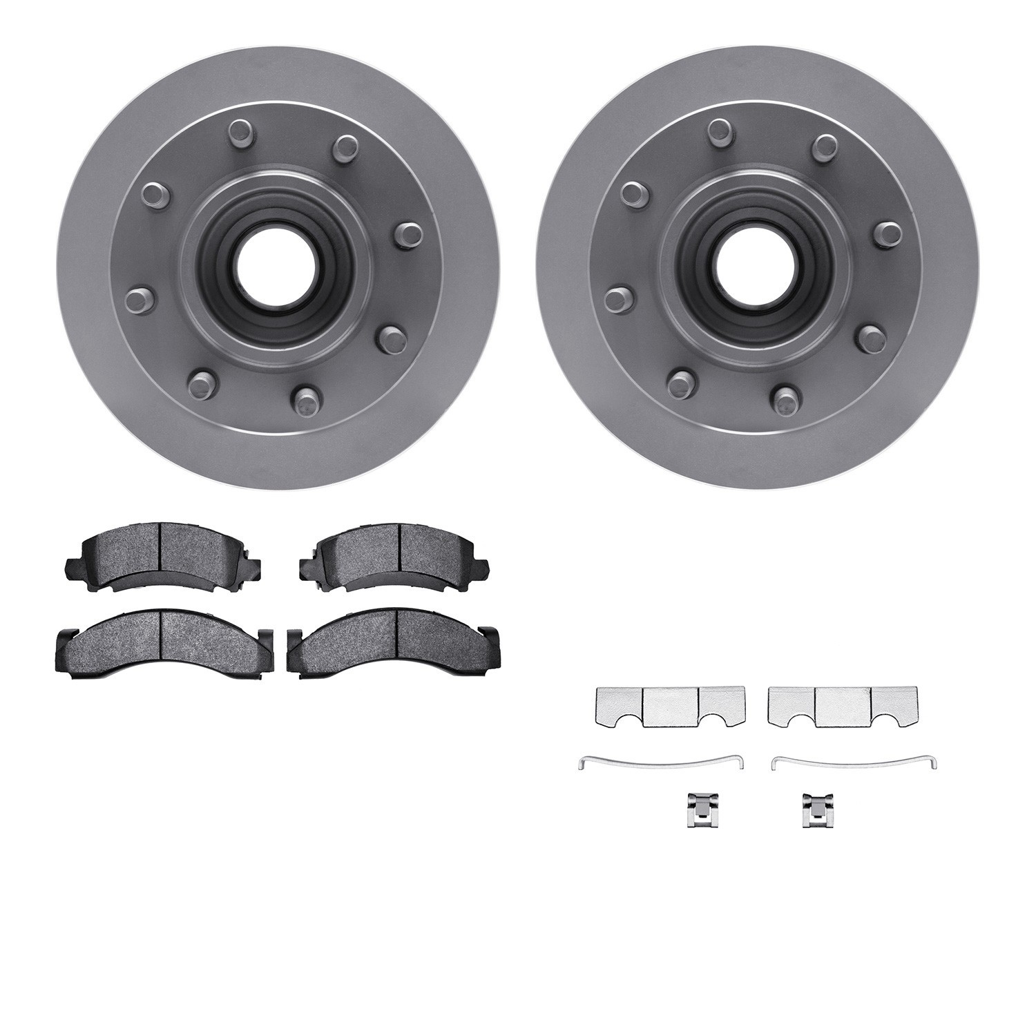 DYN 4512-48076 DFC GEOSPEC Coated Rotors with 5000 Brake Pads - Ceramic and Hardware