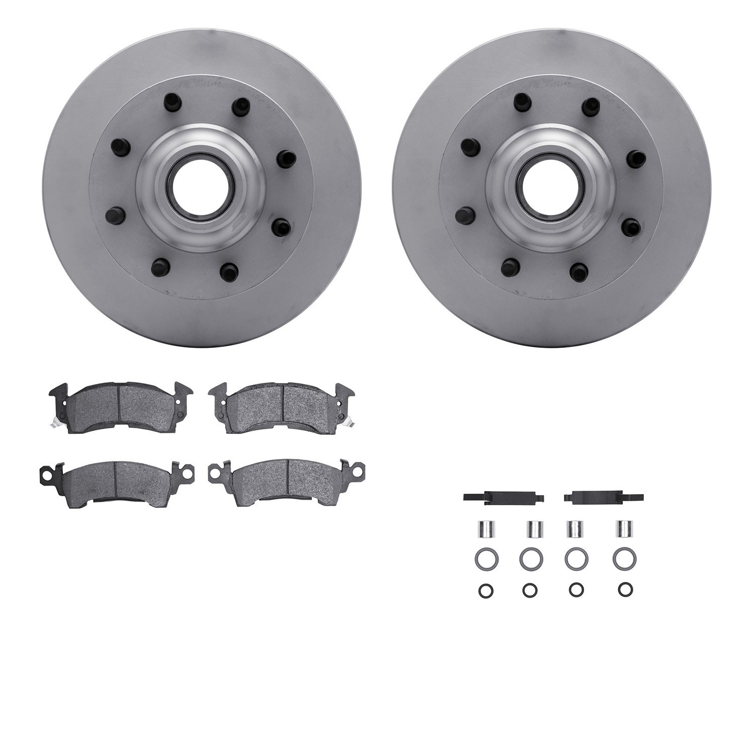 DYN-4512-48077 DFC GEOSPEC Coated Rotors with 5000 Brake Pads - Ceramic and Hardware