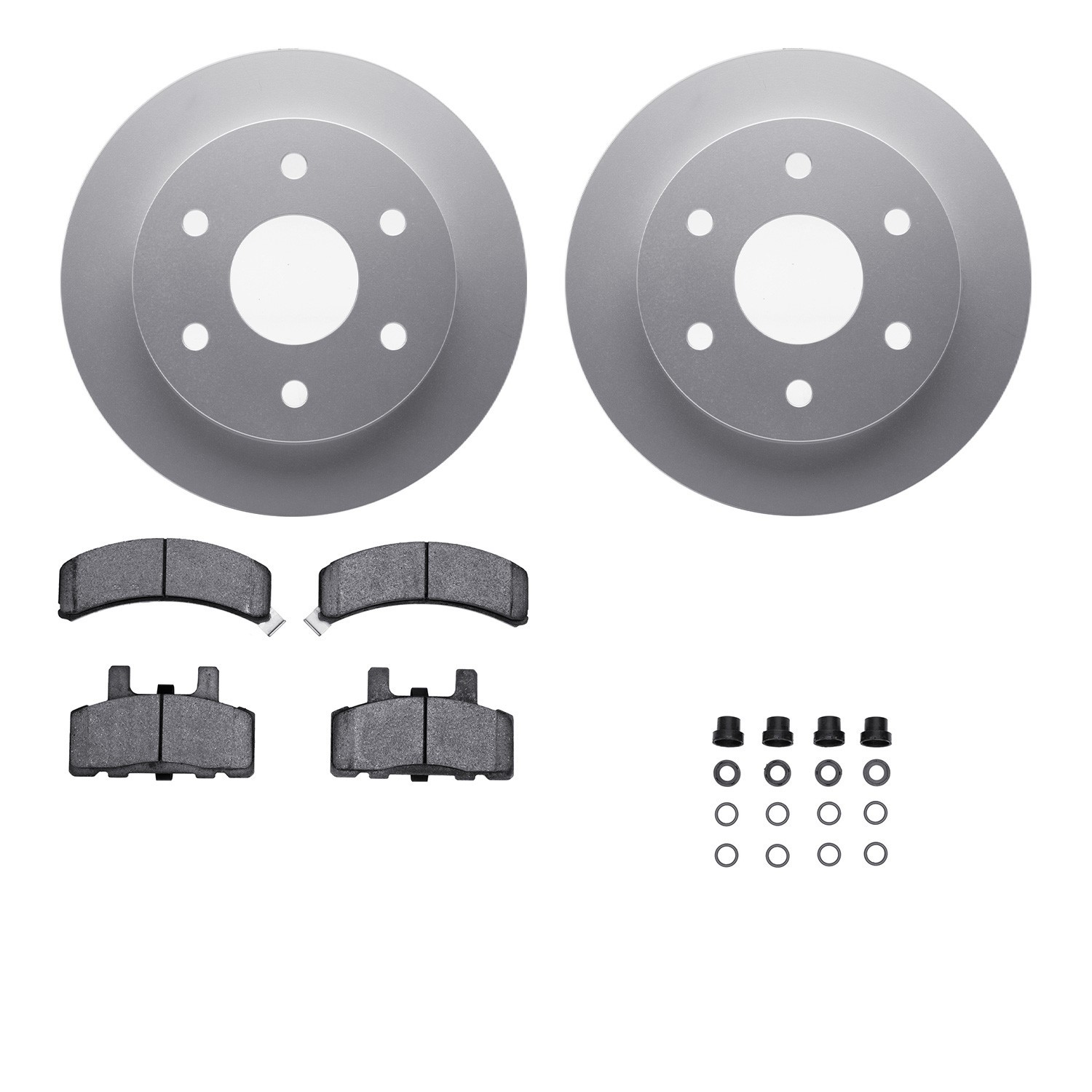 DYN 4512-48084 DFC GEOSPEC Coated Rotors with 5000 Brake Pads - Ceramic and Hardware