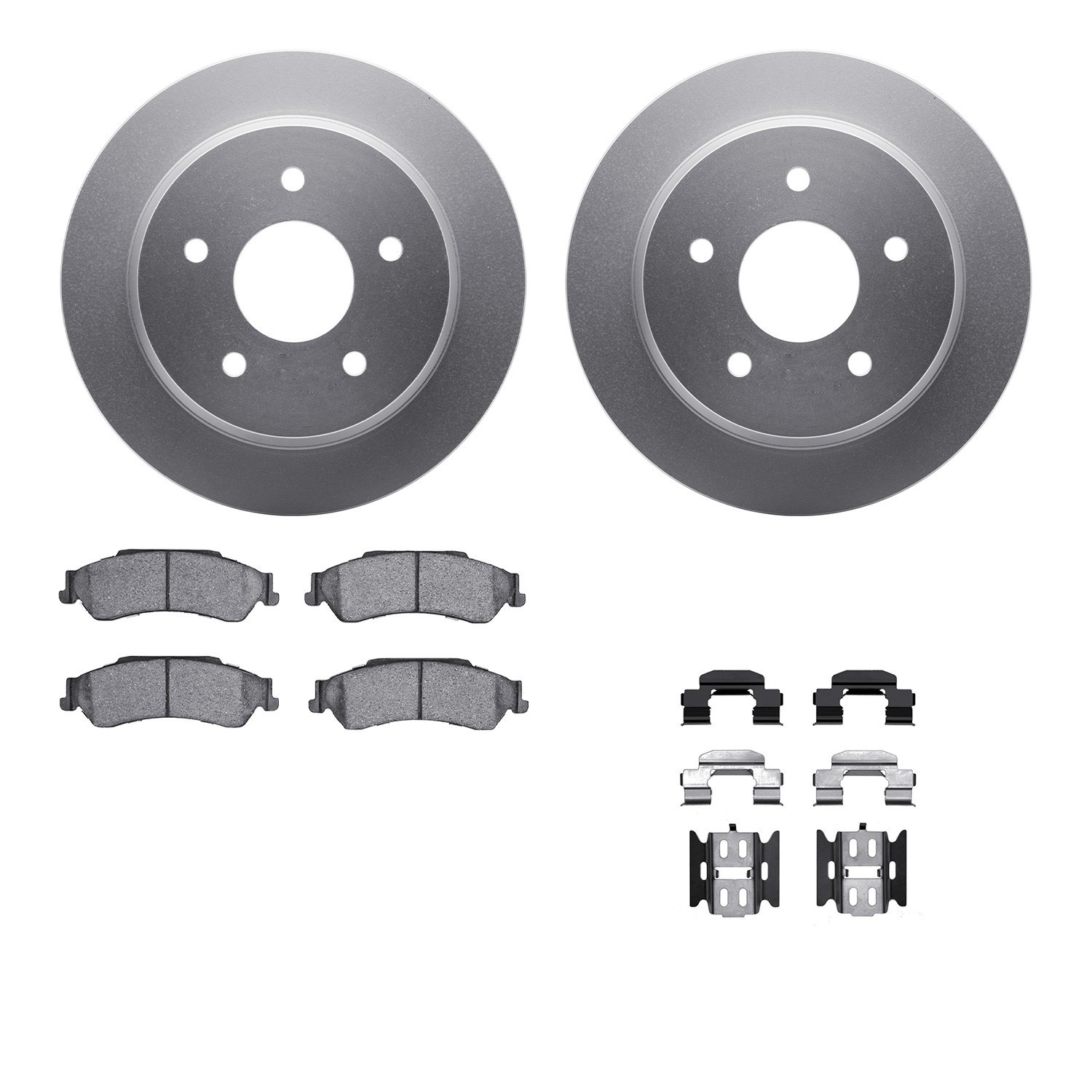 DYN 4512-48105 DFC GEOSPEC Coated Rotors with 5000 Brake Pads - Ceramic and Hardware