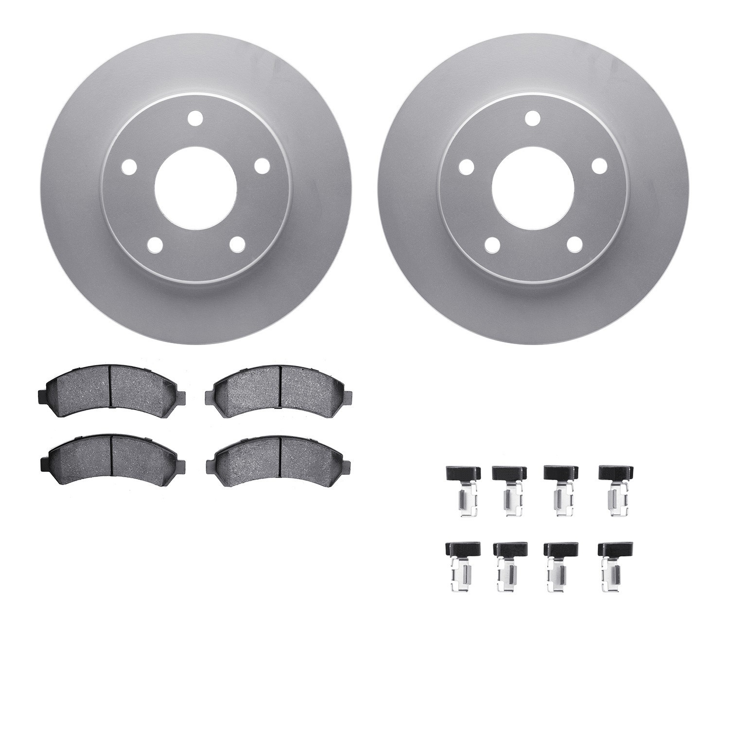 DYN 4512-48106 DFC GEOSPEC Coated Rotors with 5000 Brake Pads - Ceramic and Hardware