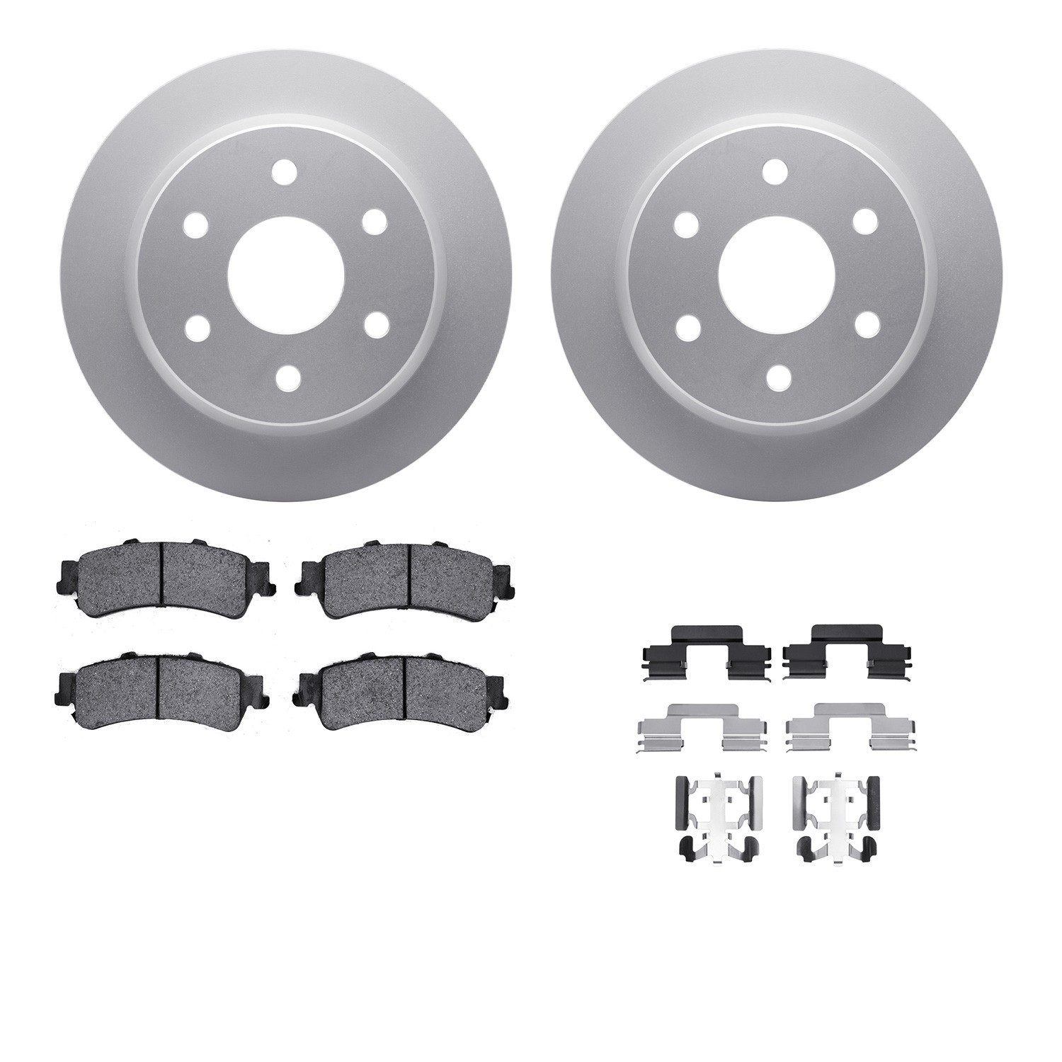 DYN 4512-48108 DFC GEOSPEC Coated Rotors with 5000 Brake Pads - Ceramic and Hardware