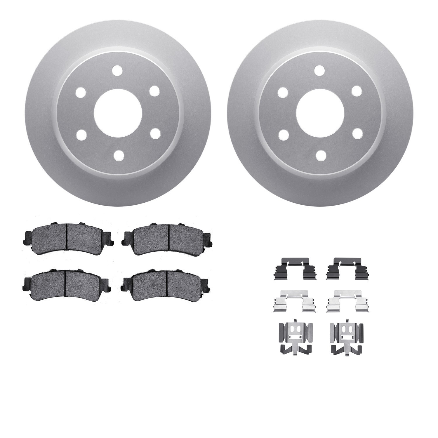 DYN 4512-48109 DFC GEOSPEC Coated Rotors with 5000 Brake Pads - Ceramic and Hardware