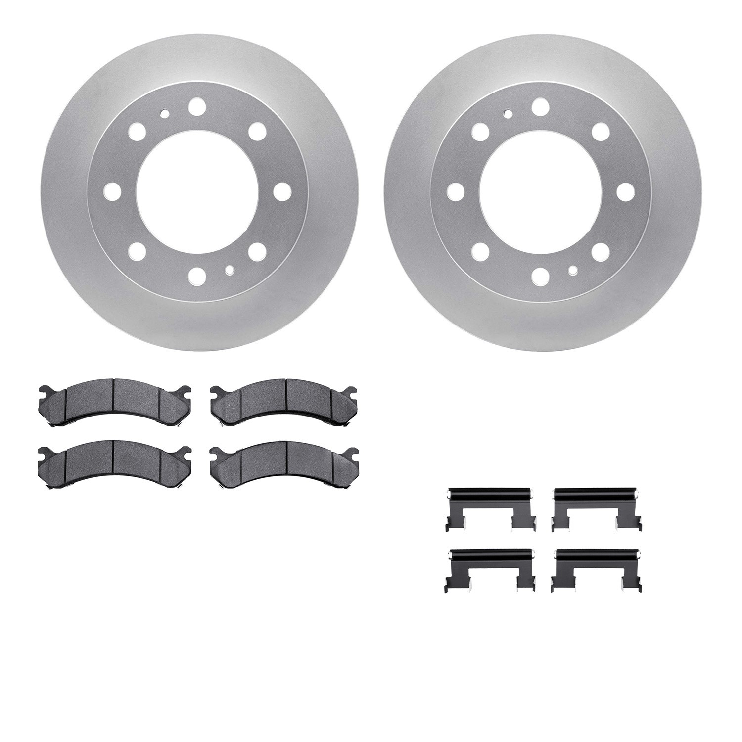 DYN-4512-48111 DFC GEOSPEC Coated Rotors with 5000 Brake Pads - Ceramic and Hardware