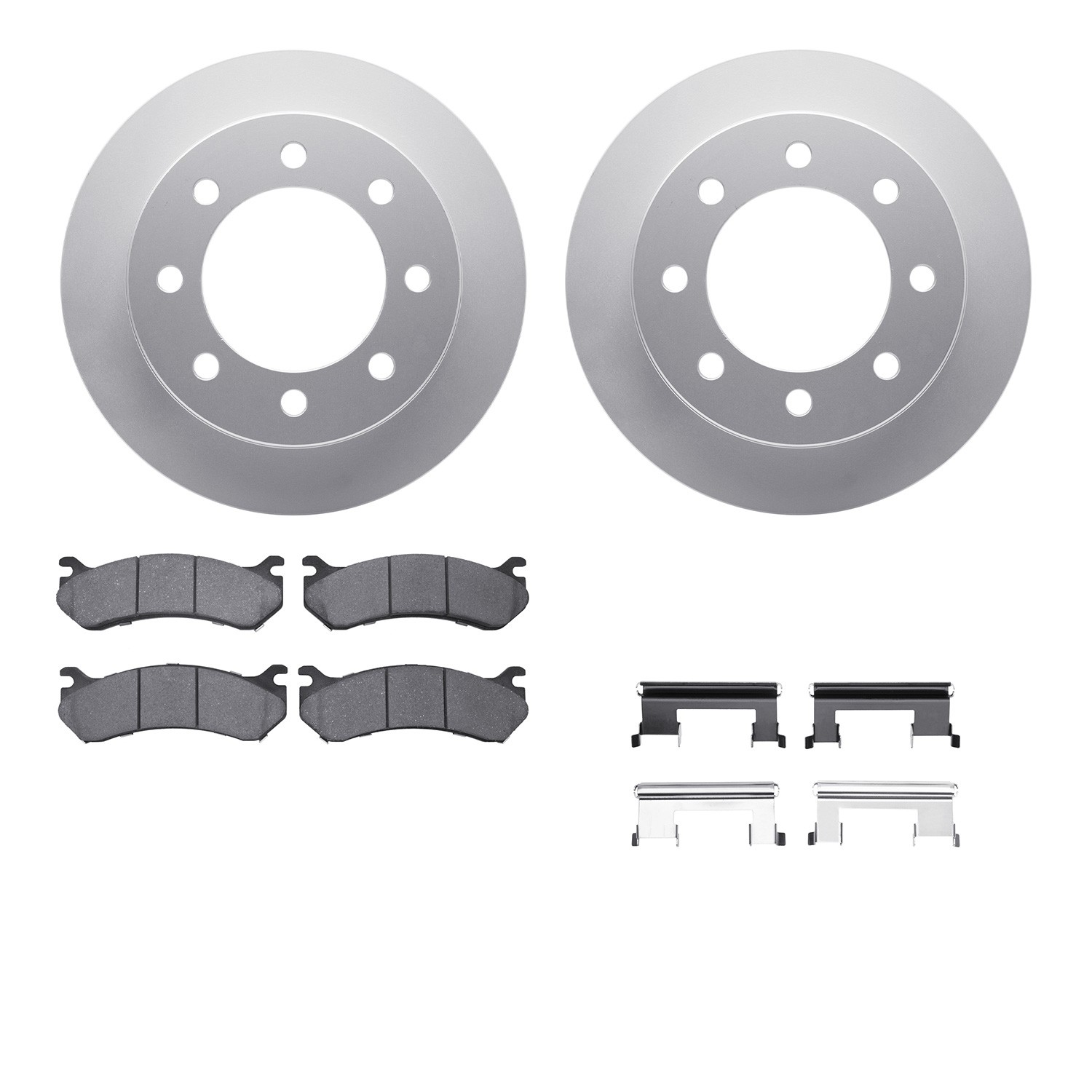 DYN-4512-48114 DFC GEOSPEC Coated Rotors with 5000 Brake Pads - Ceramic and Hardware