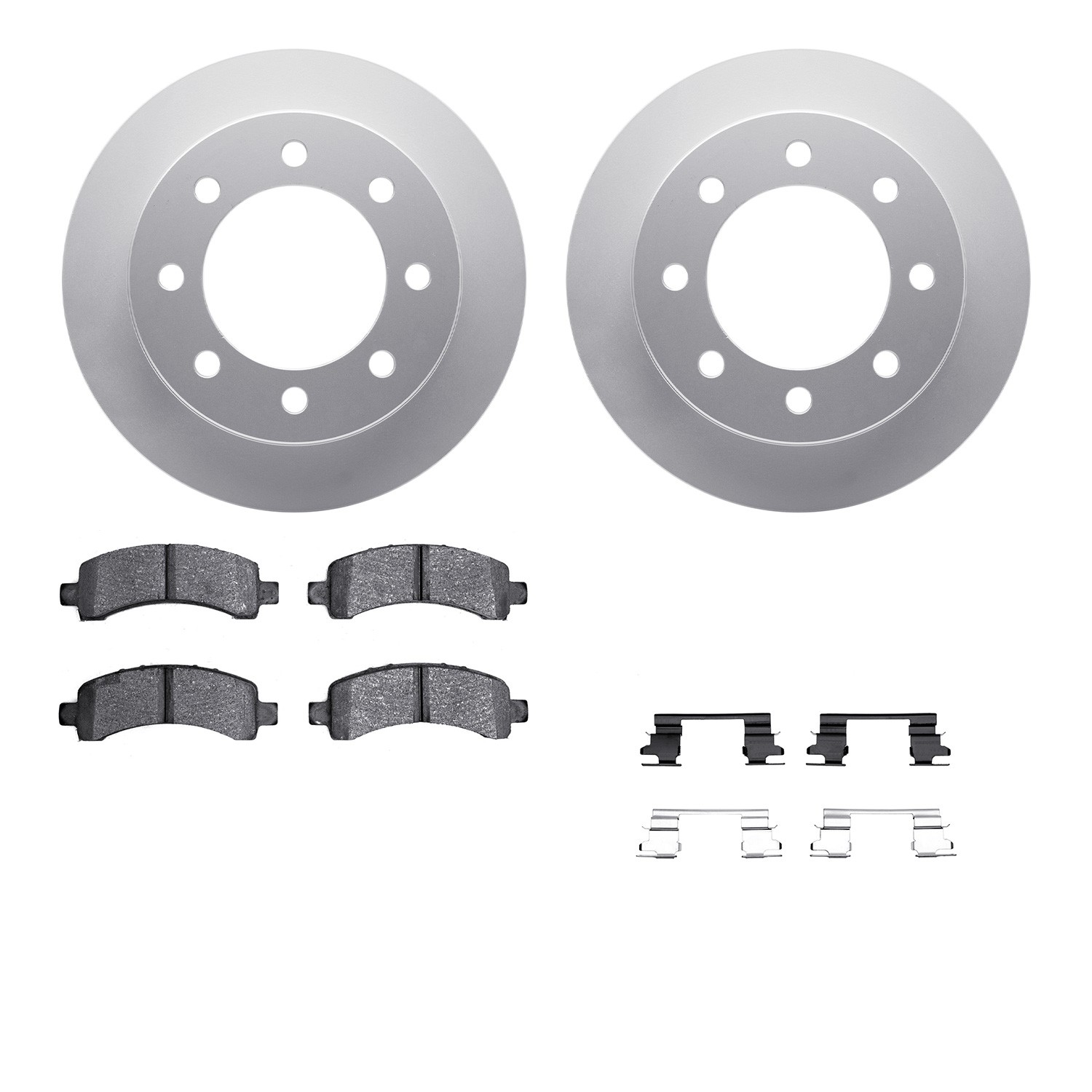 DYN 4512-48115 DFC GEOSPEC Coated Rotors with 5000 Brake Pads - Ceramic and Hardware