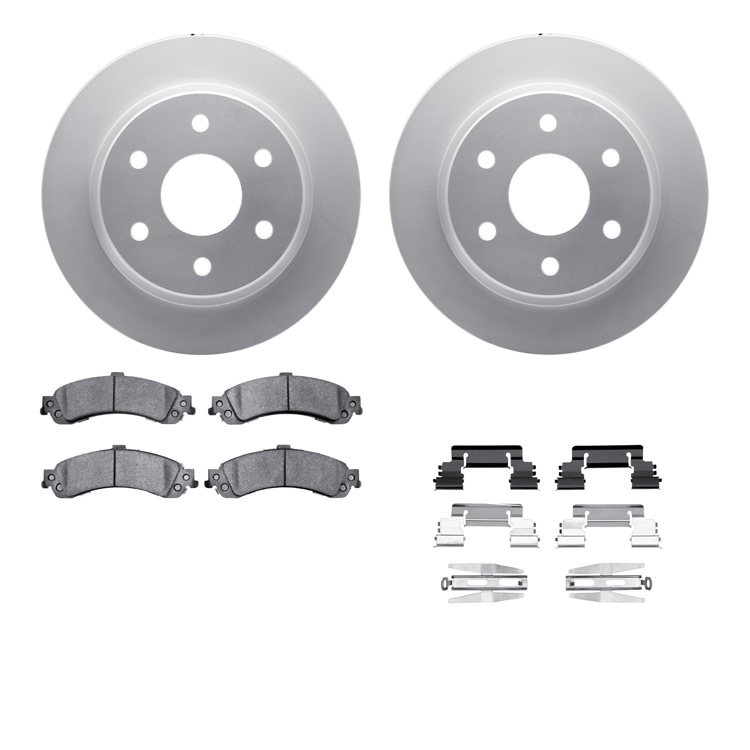 DYN-4512-48116 DFC GEOSPEC Coated Rotors with 5000 Brake Pads - Ceramic and Hardware