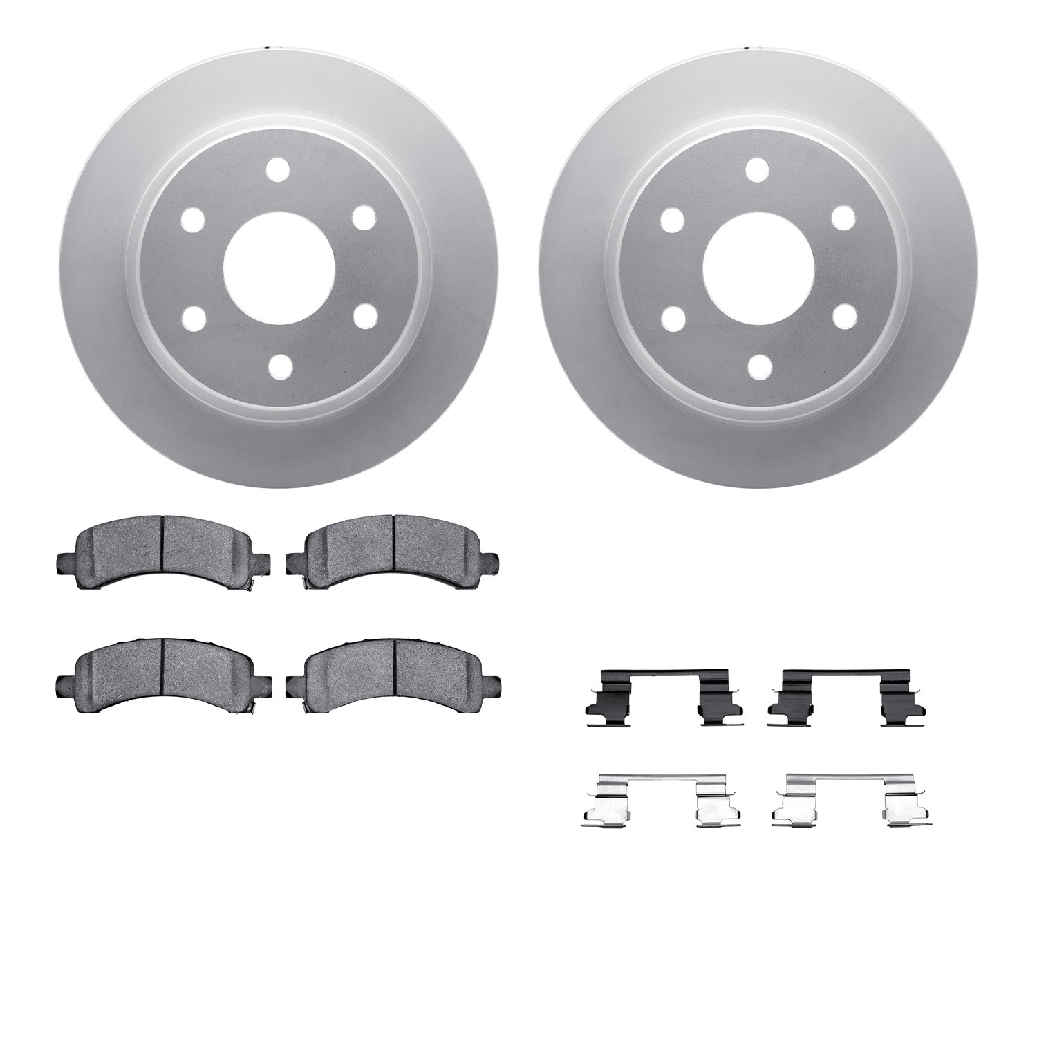 DYN 4512-48117 DFC GEOSPEC Coated Rotors with 5000 Brake Pads - Ceramic and Hardware