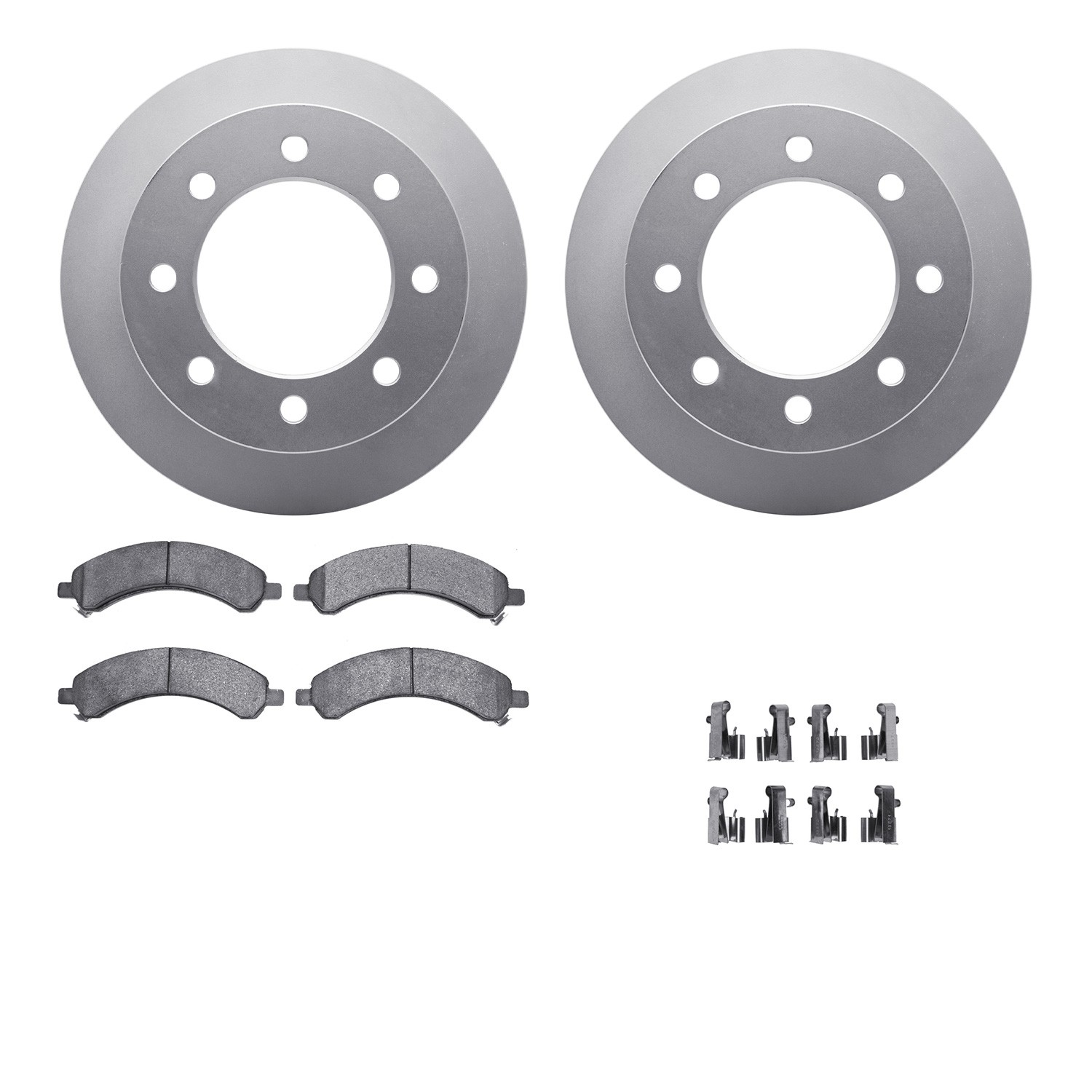 DYN 4512-48119 DFC GEOSPEC Coated Rotors with 5000 Brake Pads - Ceramic and Hardware
