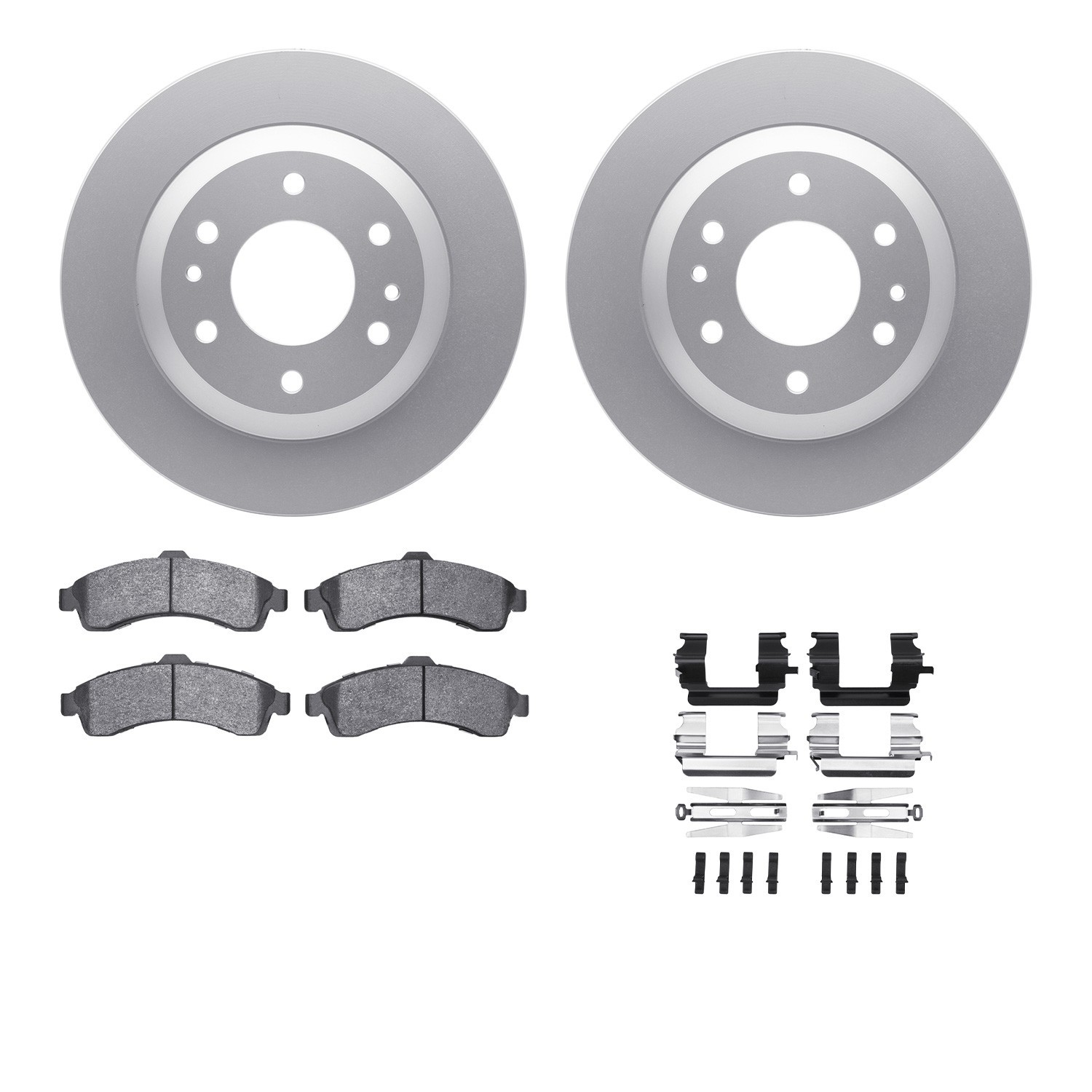 DYN 4512-48120 DFC GEOSPEC Coated Rotors with 5000 Brake Pads - Ceramic and Hardware