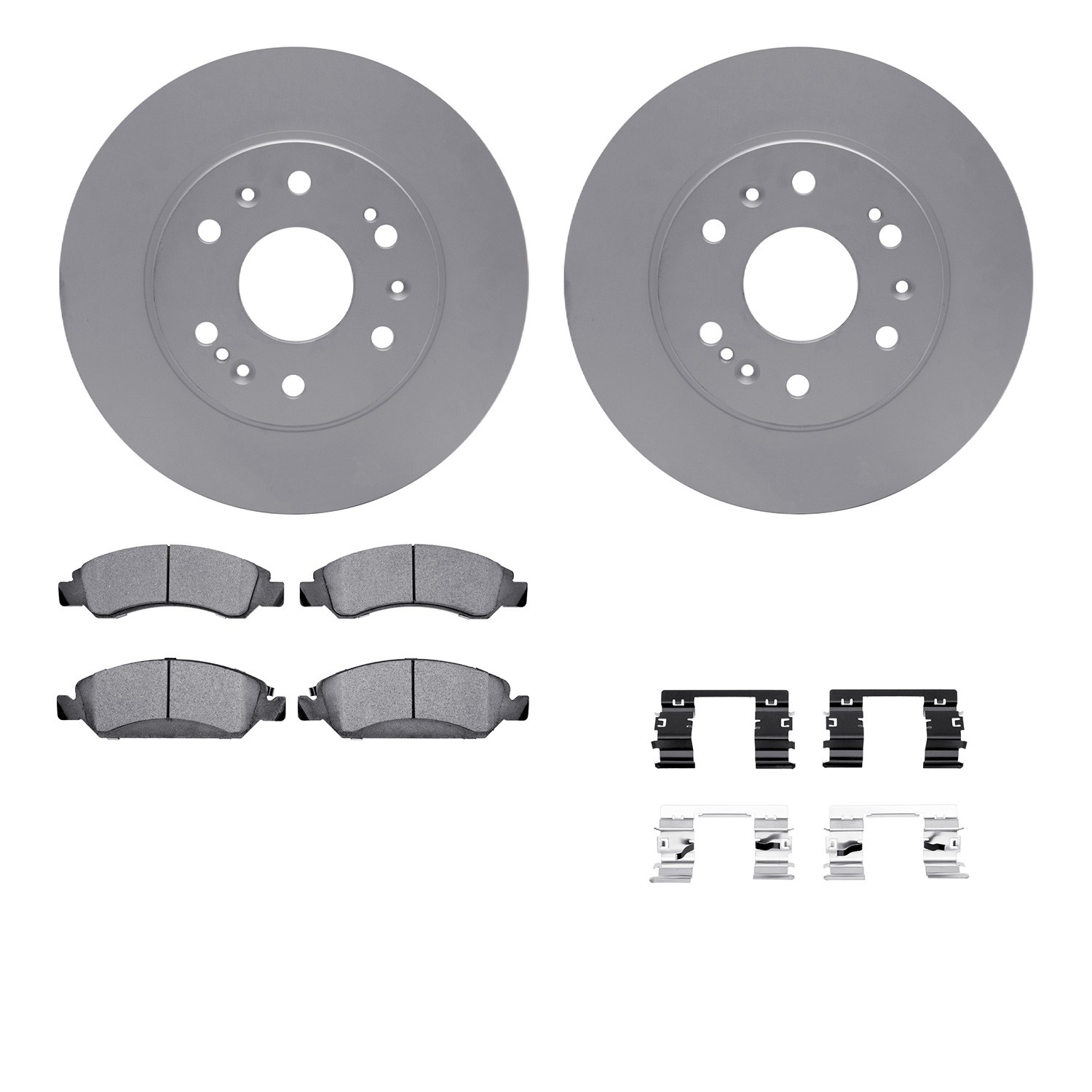 DYN-4512-48128 DFC GEOSPEC Coated Rotors with 5000 Brake Pads - Ceramic and Hardware