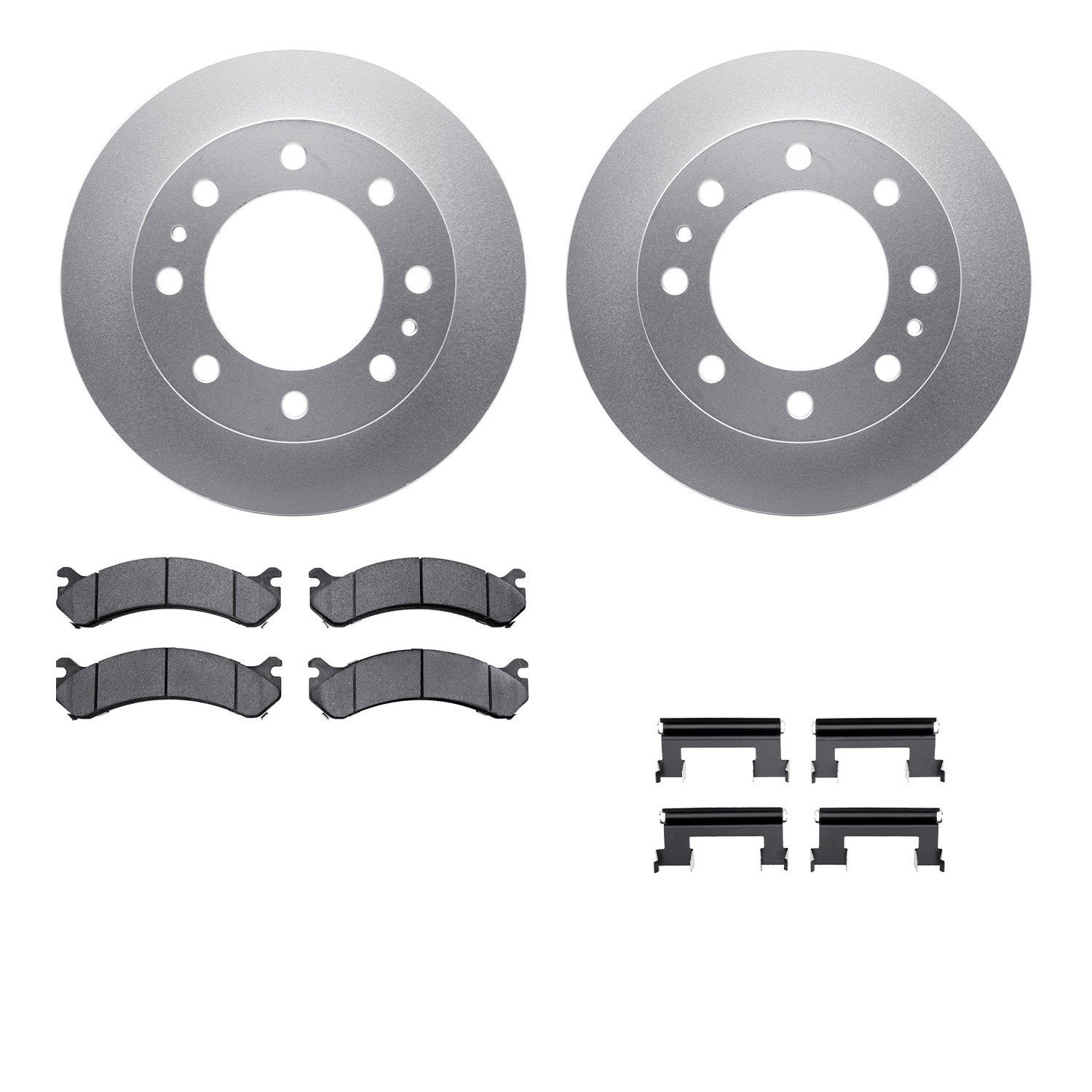 DYN-4512-48130 DFC GEOSPEC Coated Rotors with 5000 Brake Pads - Ceramic and Hardware