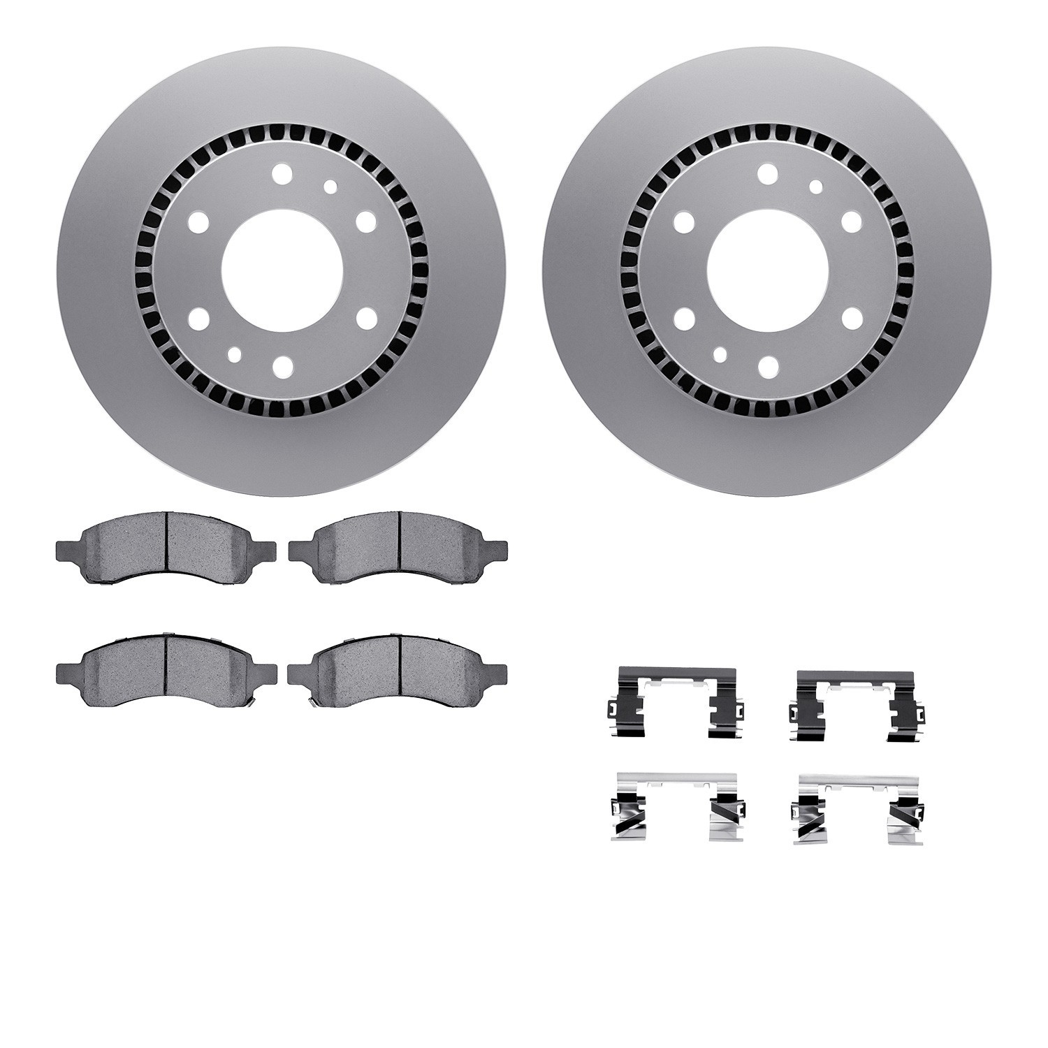 DYN 4512-48131 DFC GEOSPEC Coated Rotors with 5000 Brake Pads - Ceramic and Hardware