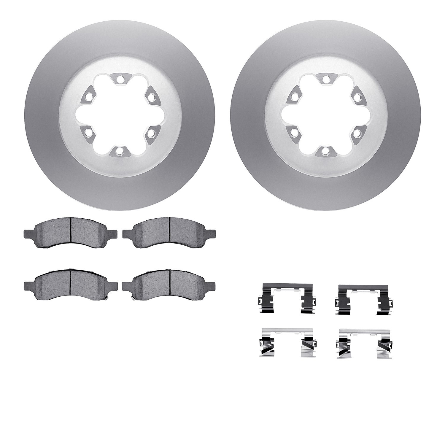 DYN 4512-48139 DFC GEOSPEC Coated Rotors with 5000 Brake Pads - Ceramic and Hardware