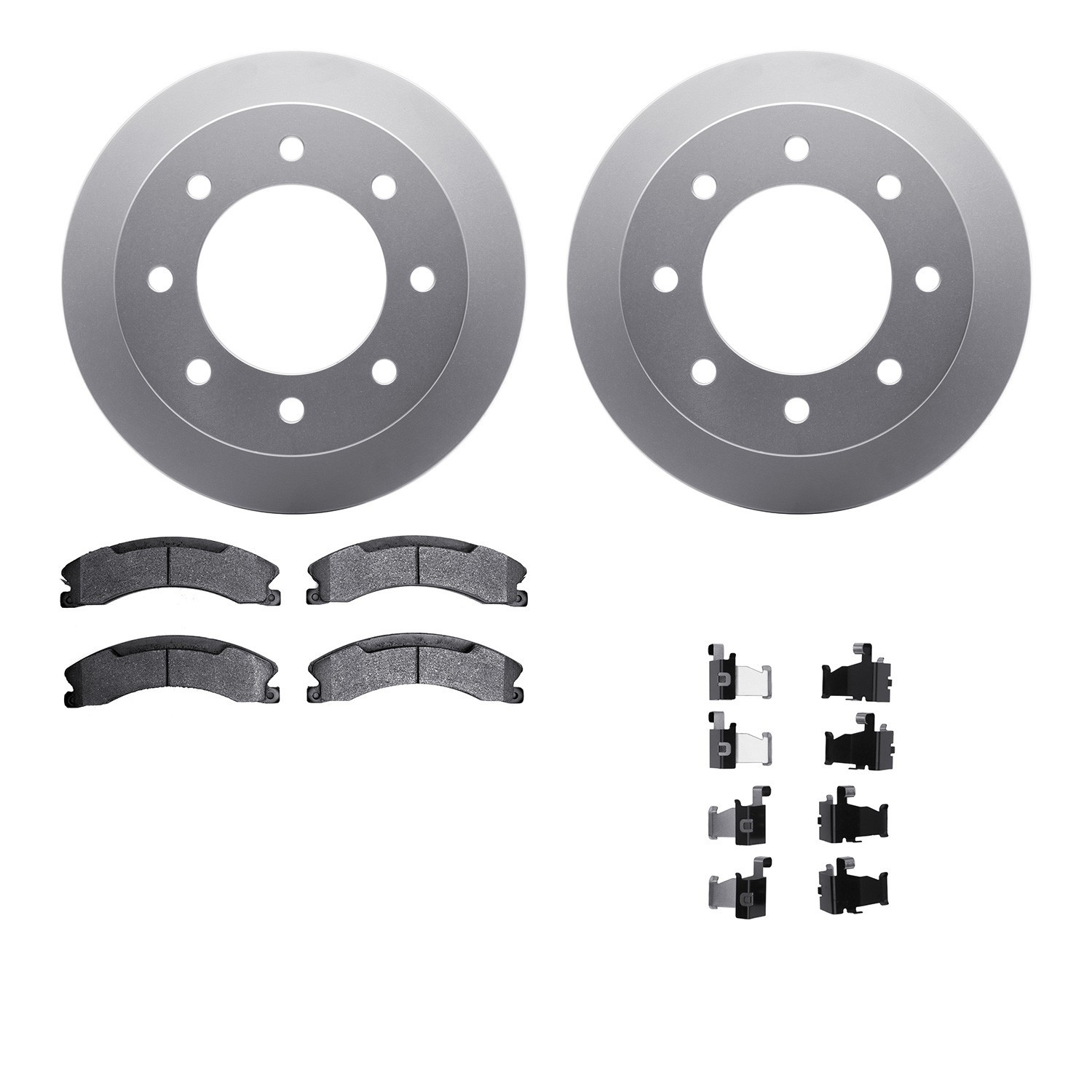 DYN 4512-48142 DFC GEOSPEC Coated Rotors with 5000 Brake Pads - Ceramic and Hardware