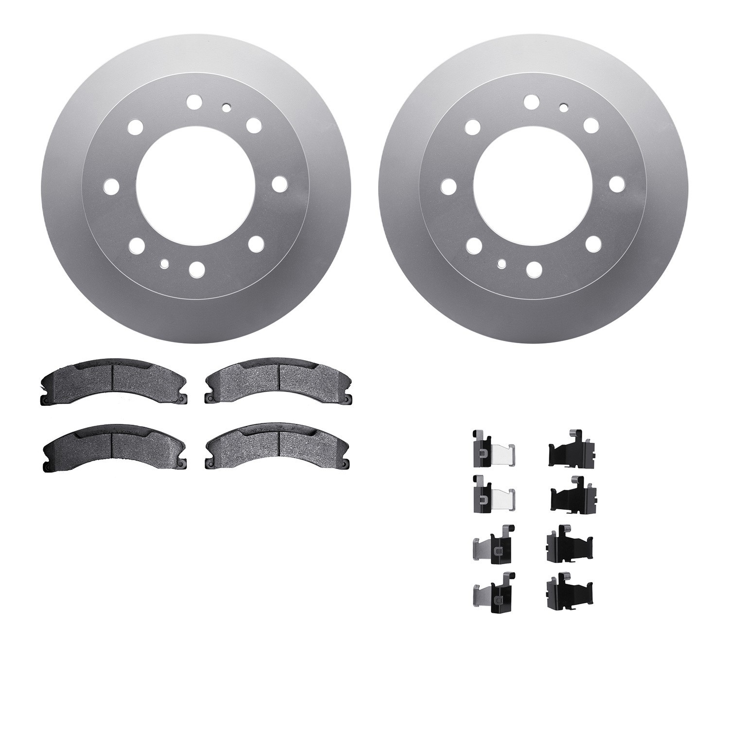 DYN 4512-48143 DFC GEOSPEC Coated Rotors with 5000 Brake Pads - Ceramic and Hardware
