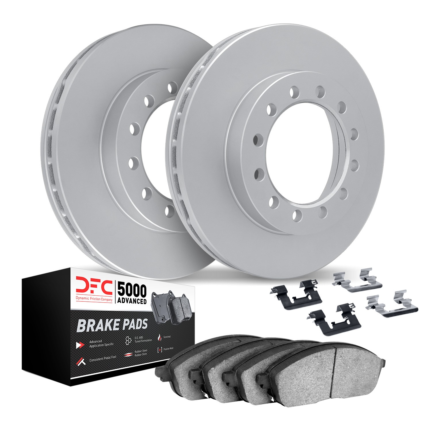 DYN 4512-48151 DFC GEOSPEC Coated Rotors with 5000 Brake Pads - Ceramic and Hardware