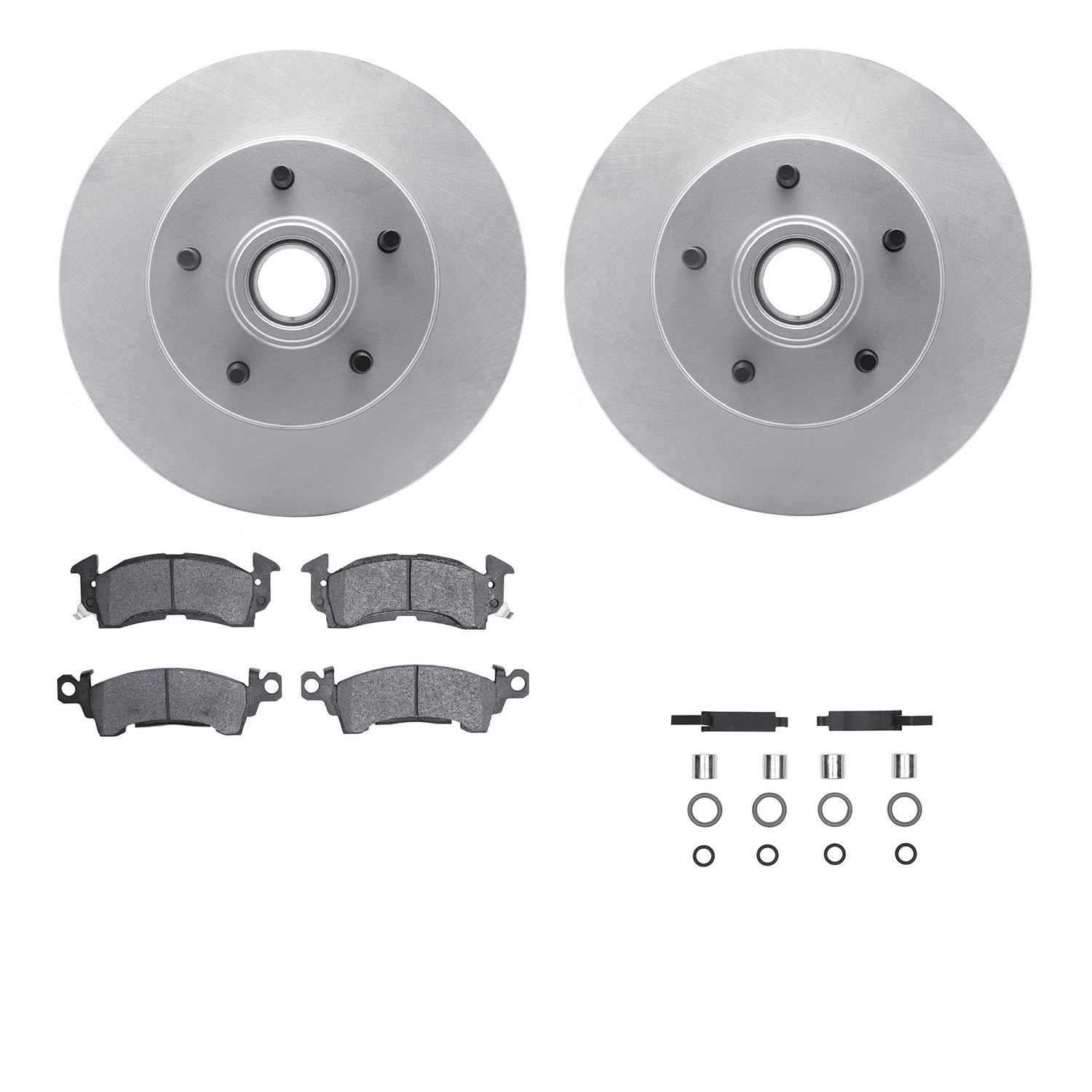 DYN 4512-51001 DFC GEOSPEC Coated Rotors with 5000 Brake Pads - Ceramic and Hardware
