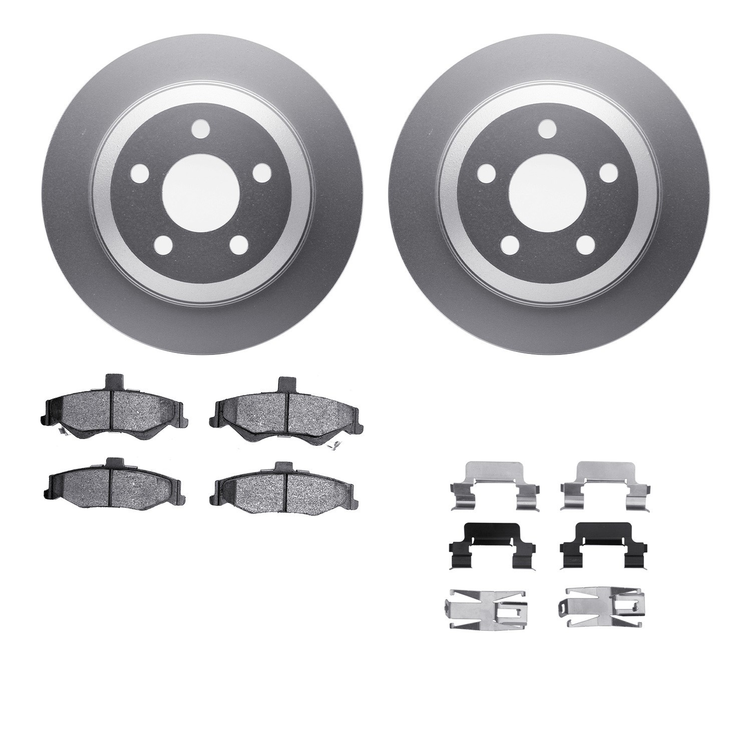 DYN 4512-52027 DFC GEOSPEC Coated Rotors with 5000 Brake Pads - Ceramic and Hardware